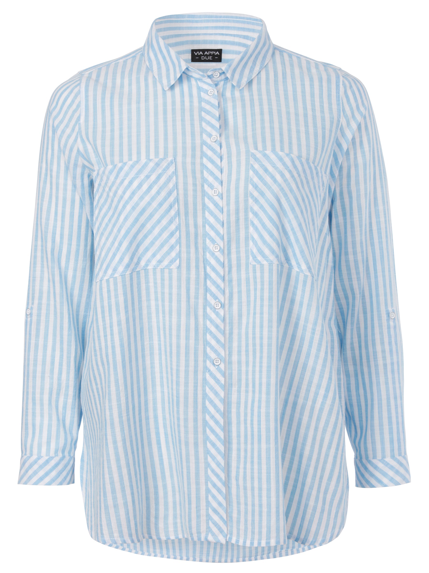 Bluse Hemdkragen 1/1 Arm  Streifen