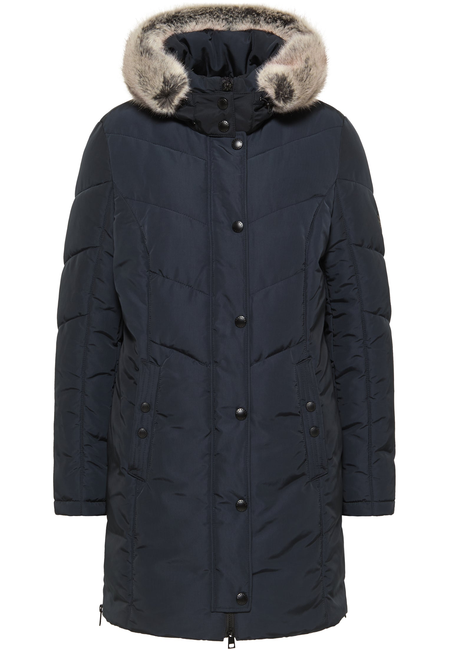Jacke Down Free mit Kapuze und Webpelz
