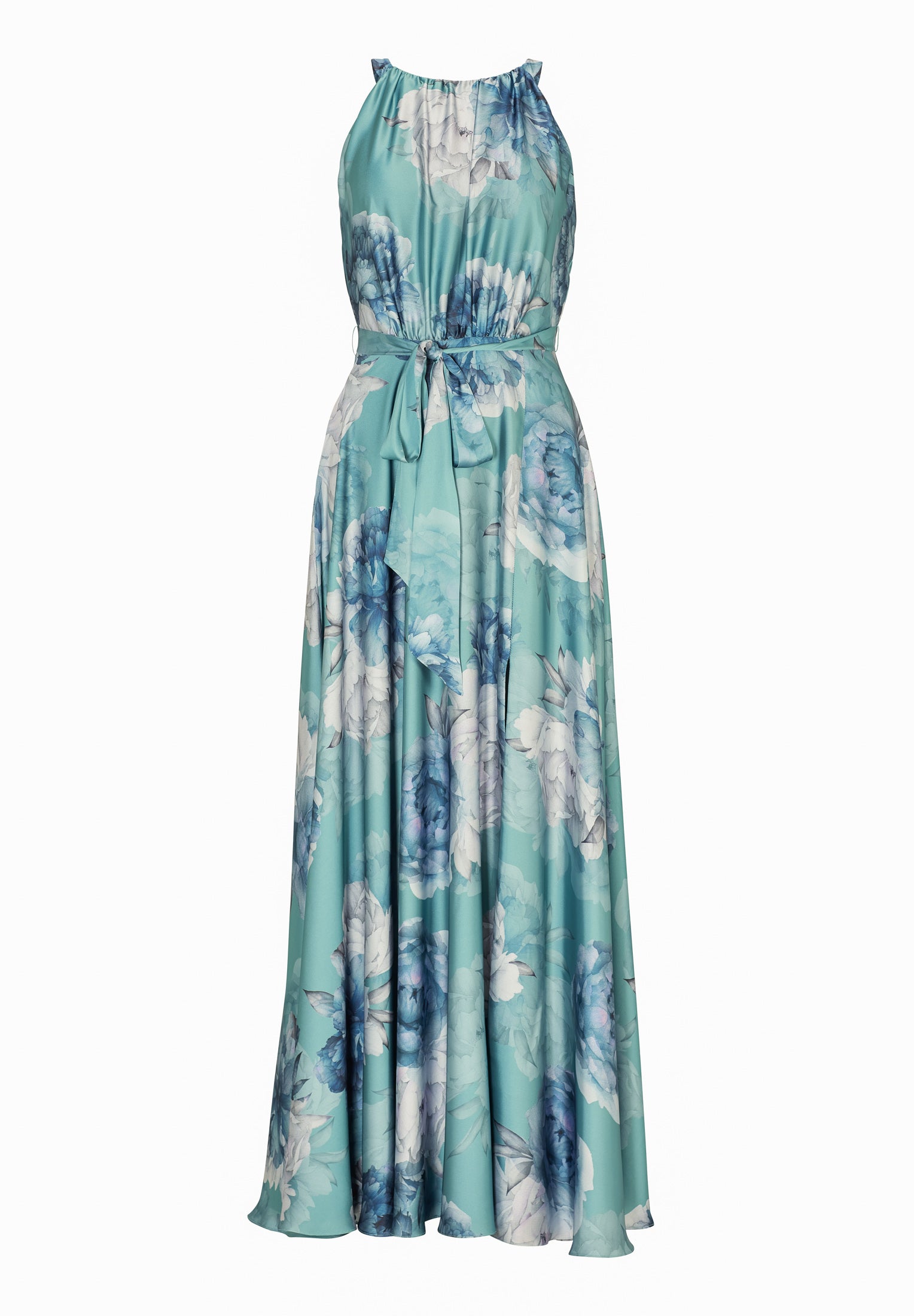 Abendkleid aus bedrucktem Satin