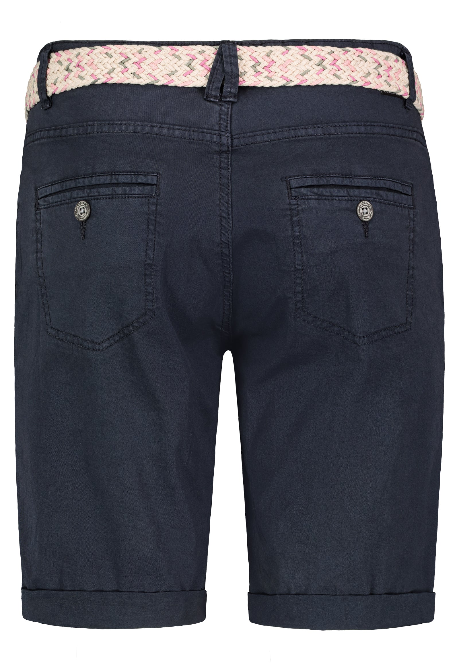 DOB Bermuda, vordere Eingriffstaschen mit Piping,spezielle Coinpocket, Passe vorne mit Kräusel,Turn-up, breiter Gürtel mit D-rings