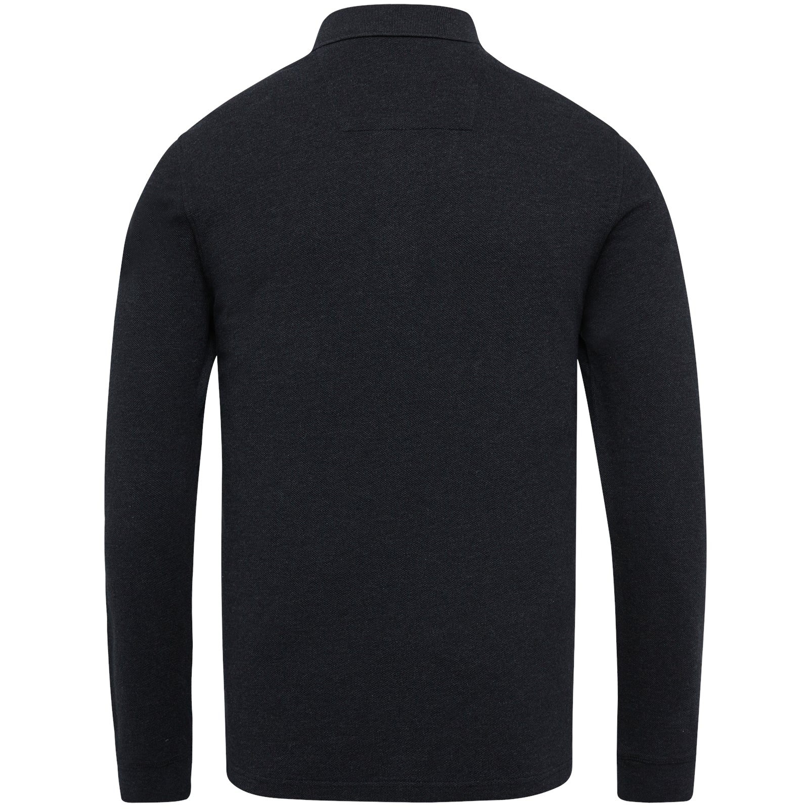 Long sleeve polo rugged pique melange