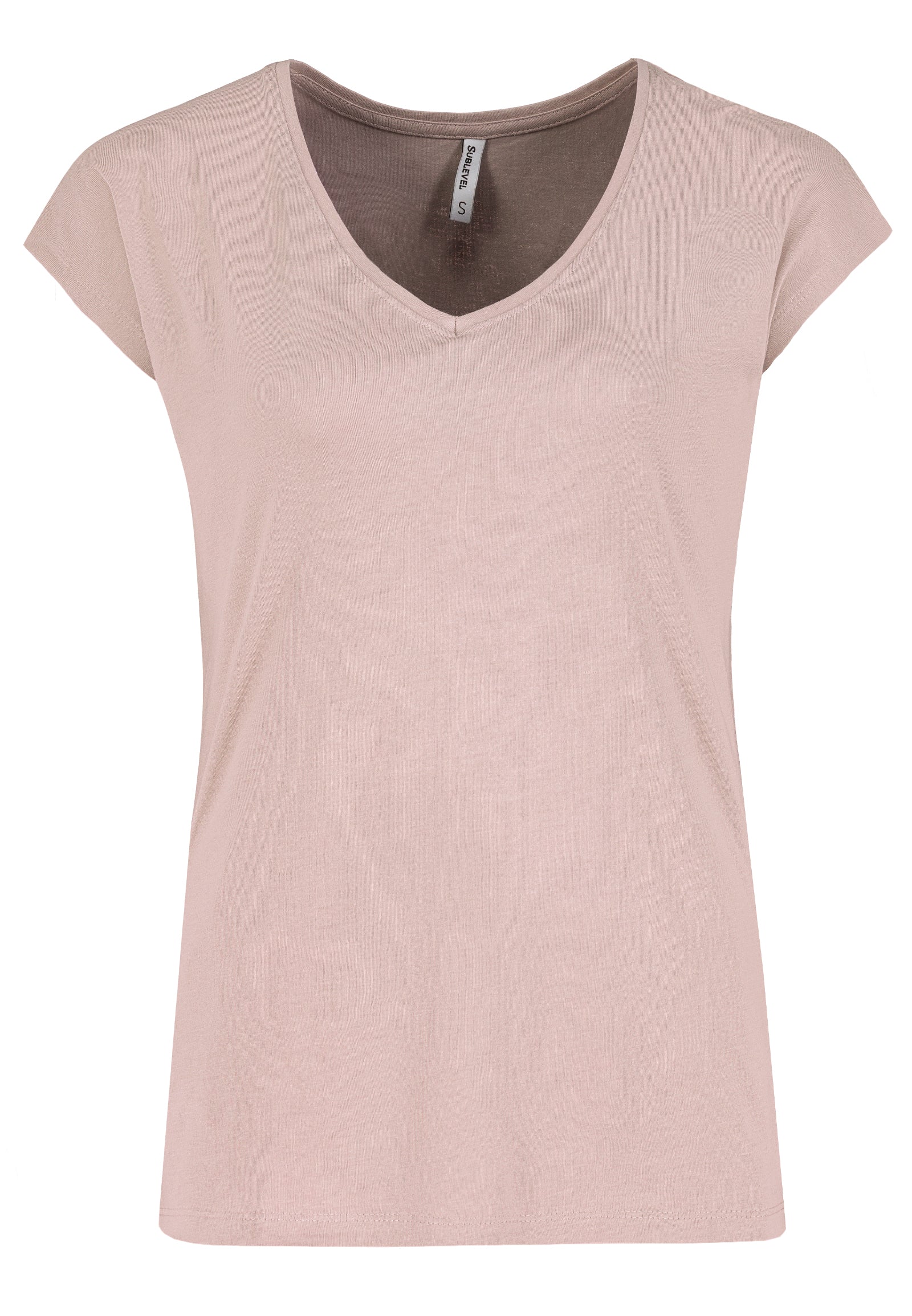 DOB Shirt, angeschnittene Ärmel, weiter Style,V-Ausschnitt mit Blende, white, pearl rose,reseda green, black