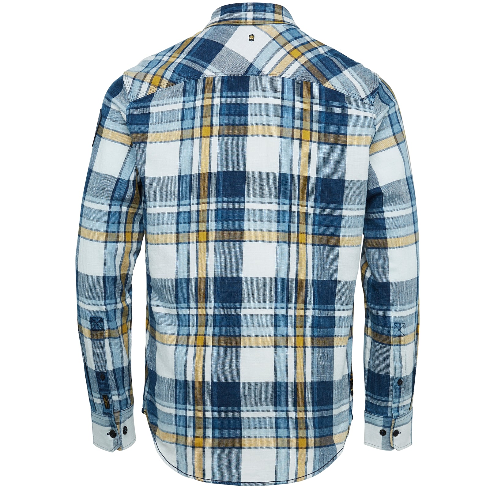 Long Sleeve Shirt Indigo twill slub yd Check