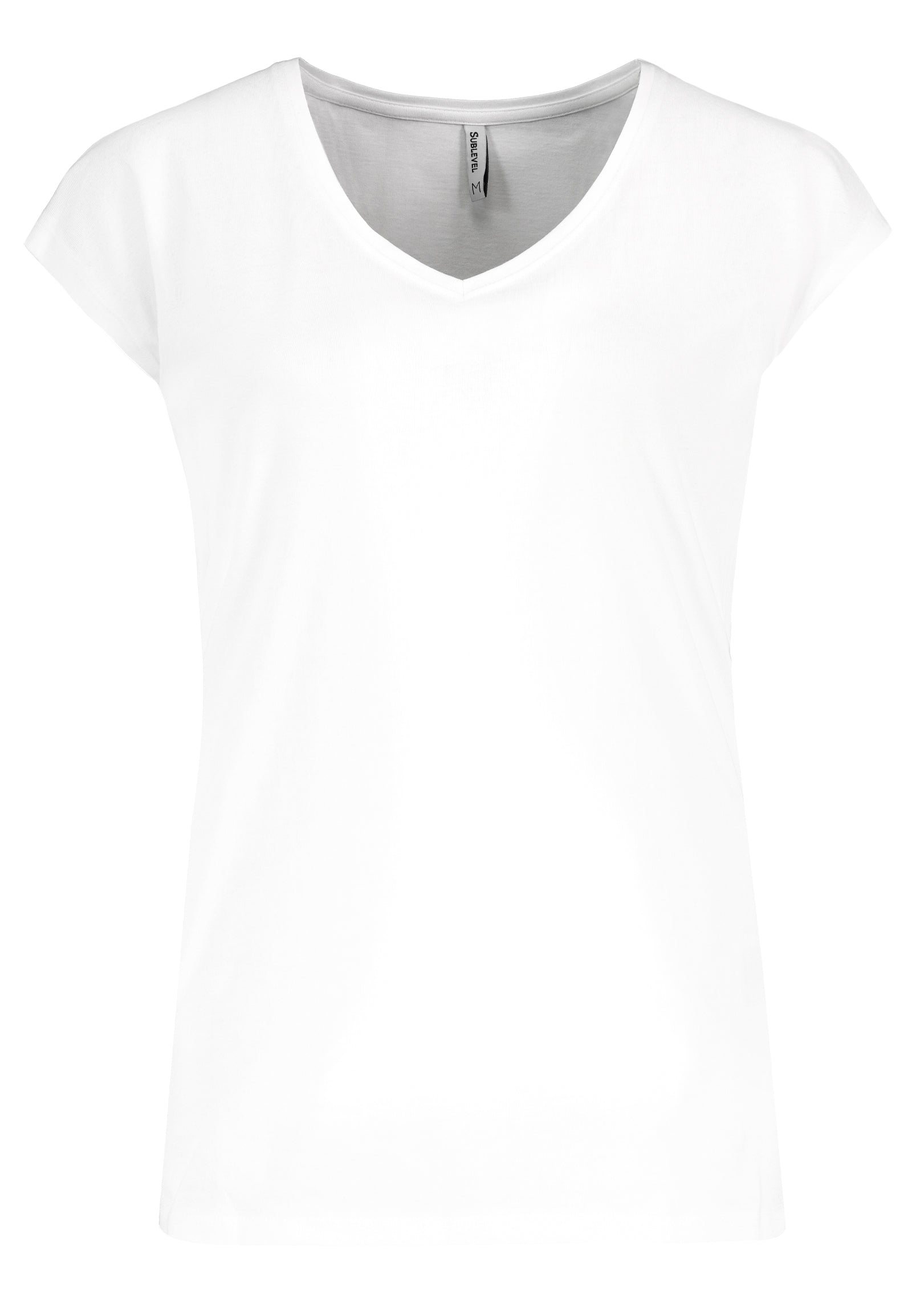 DOB Shirt, angeschnittene Ärmel, weiter Style,V-Ausschnitt mit Blende, white, pearl rose,reseda green, black