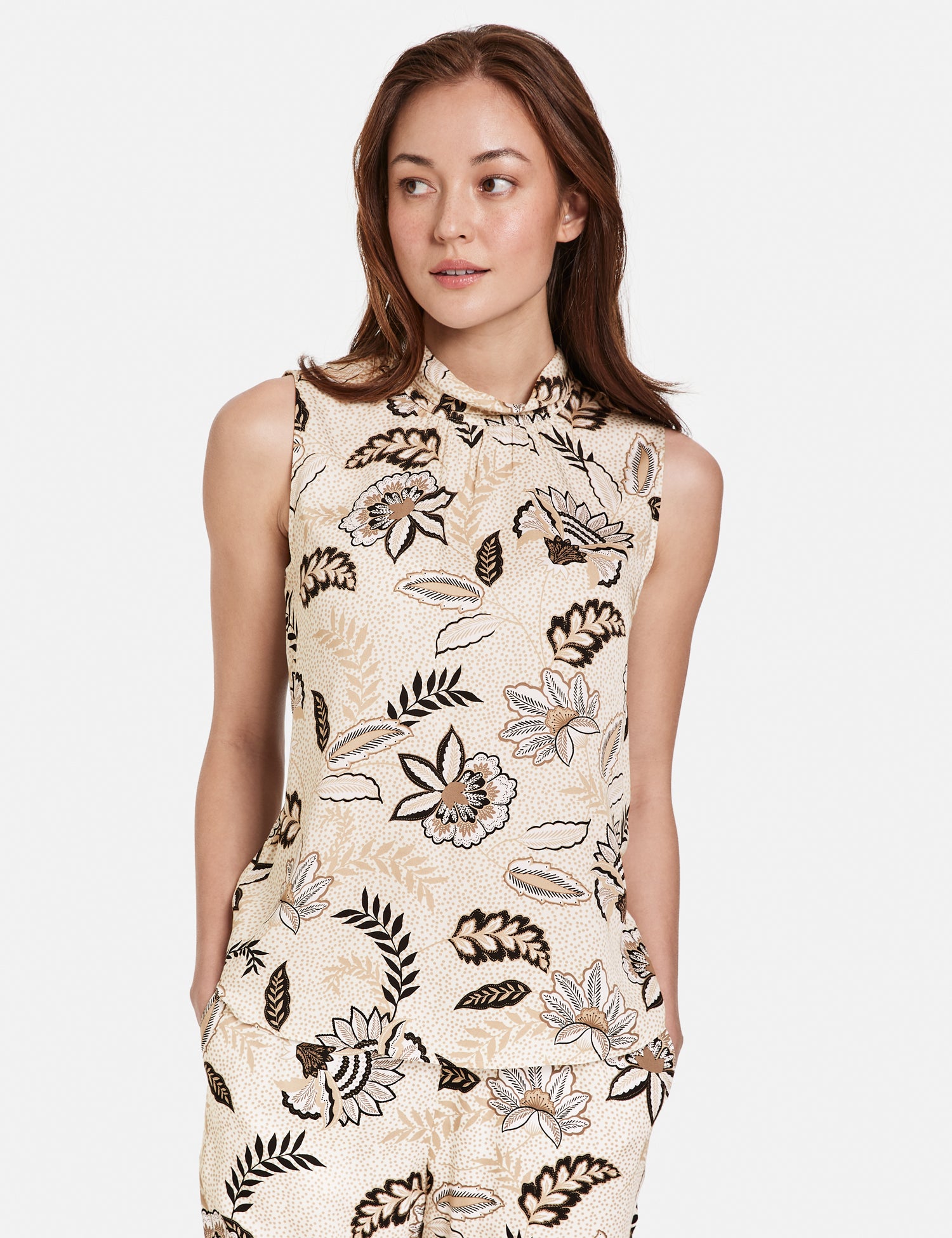 Ärmellose Bluse mit Floral-Print
