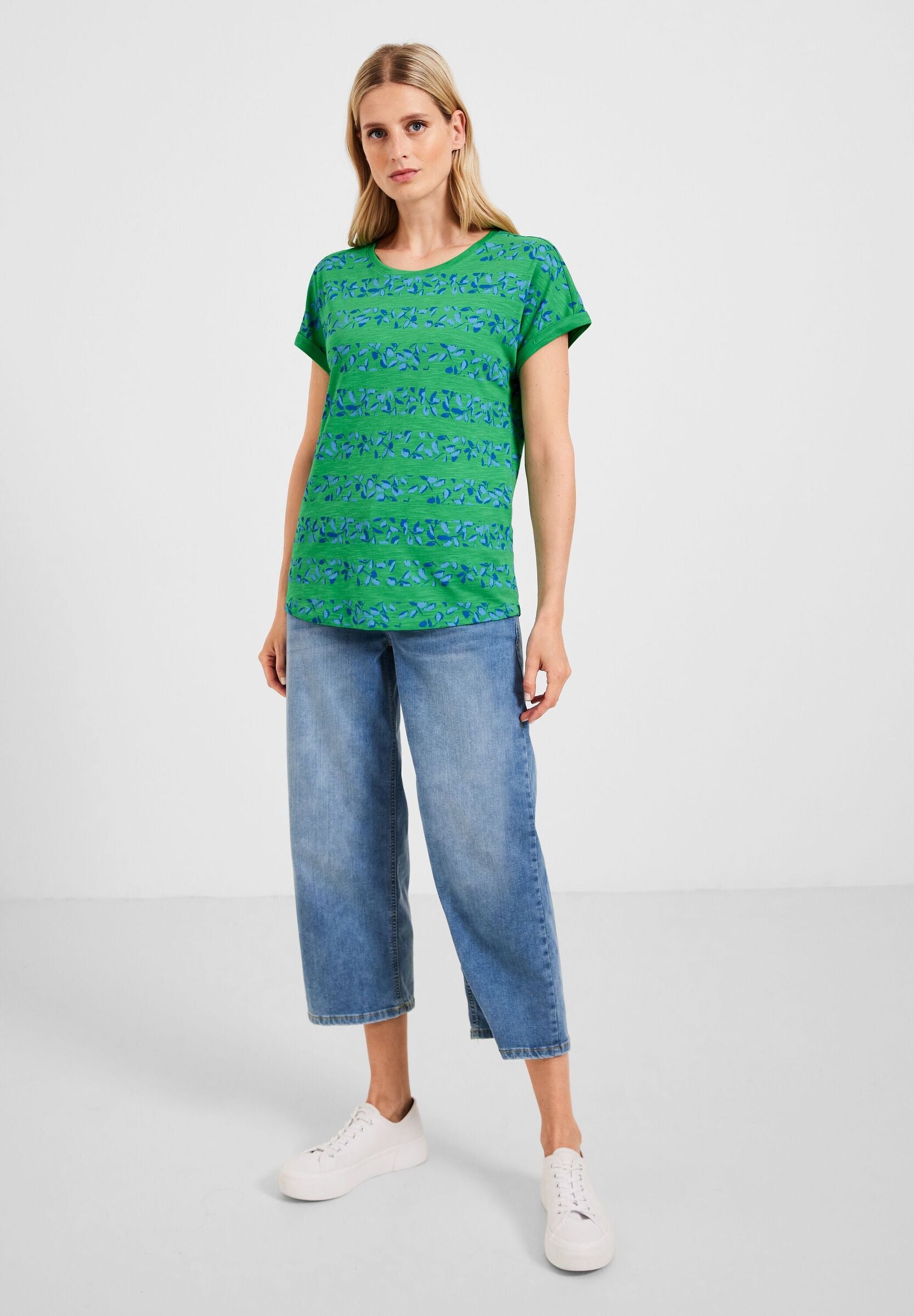 Florales Streifenshirt