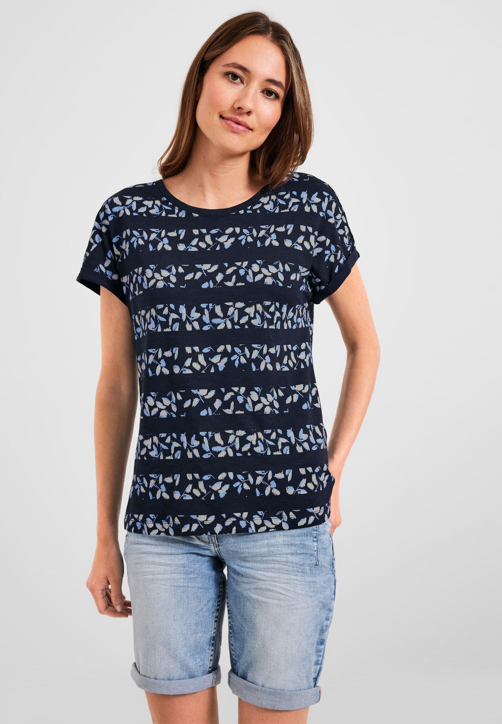 Florales Streifenshirt