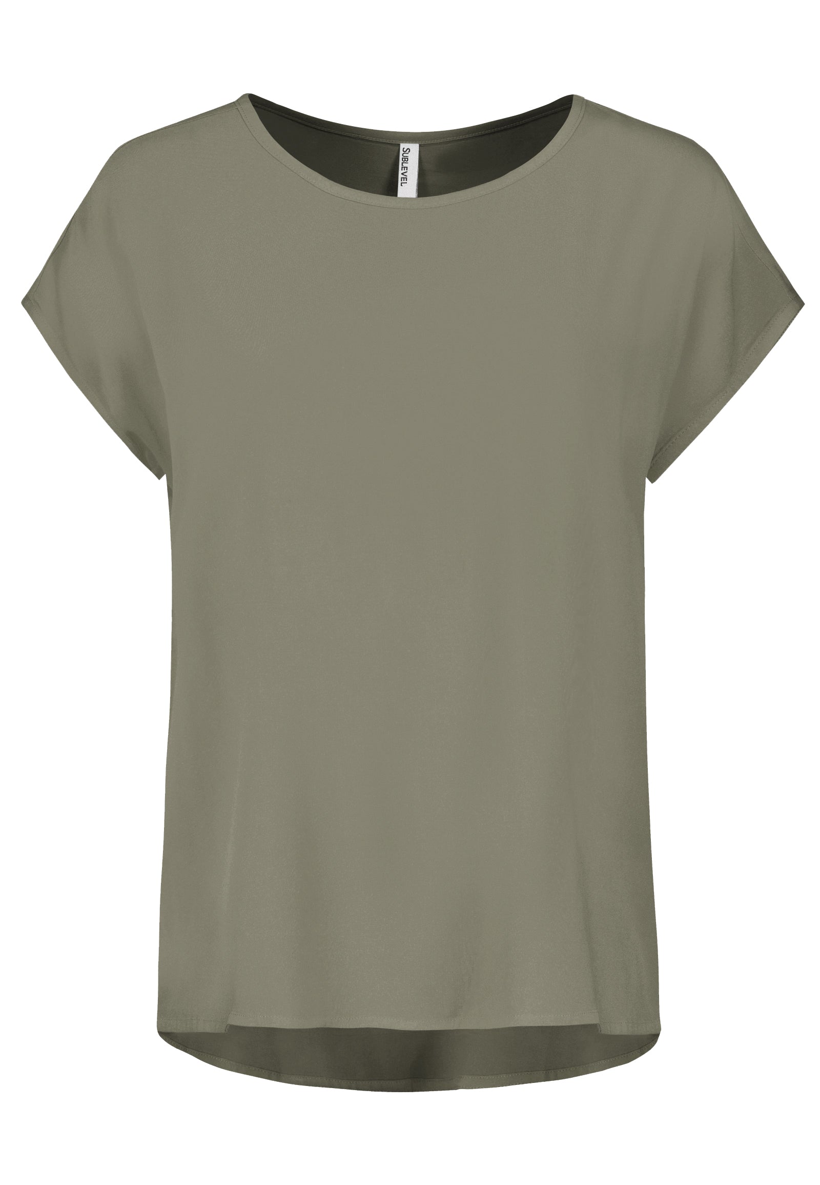 DOB Bluse, Rundhals mit Piping, übe, navy