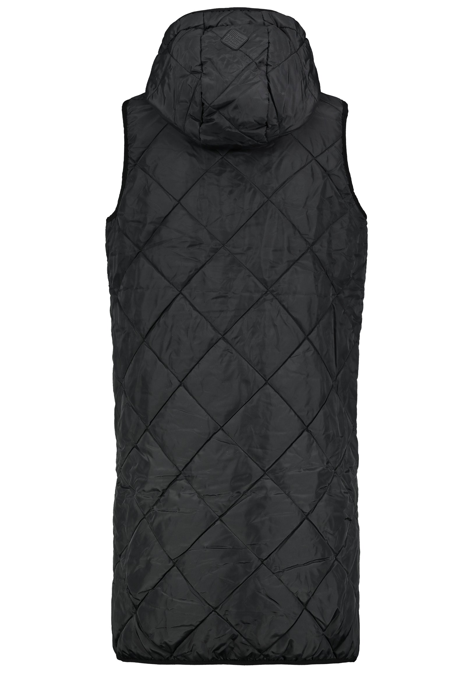 DOB Rautensteppweste, grosse Kapuze, black