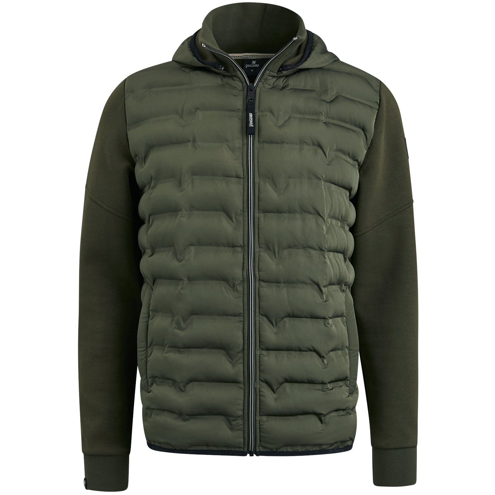 Hooded jacket interlock