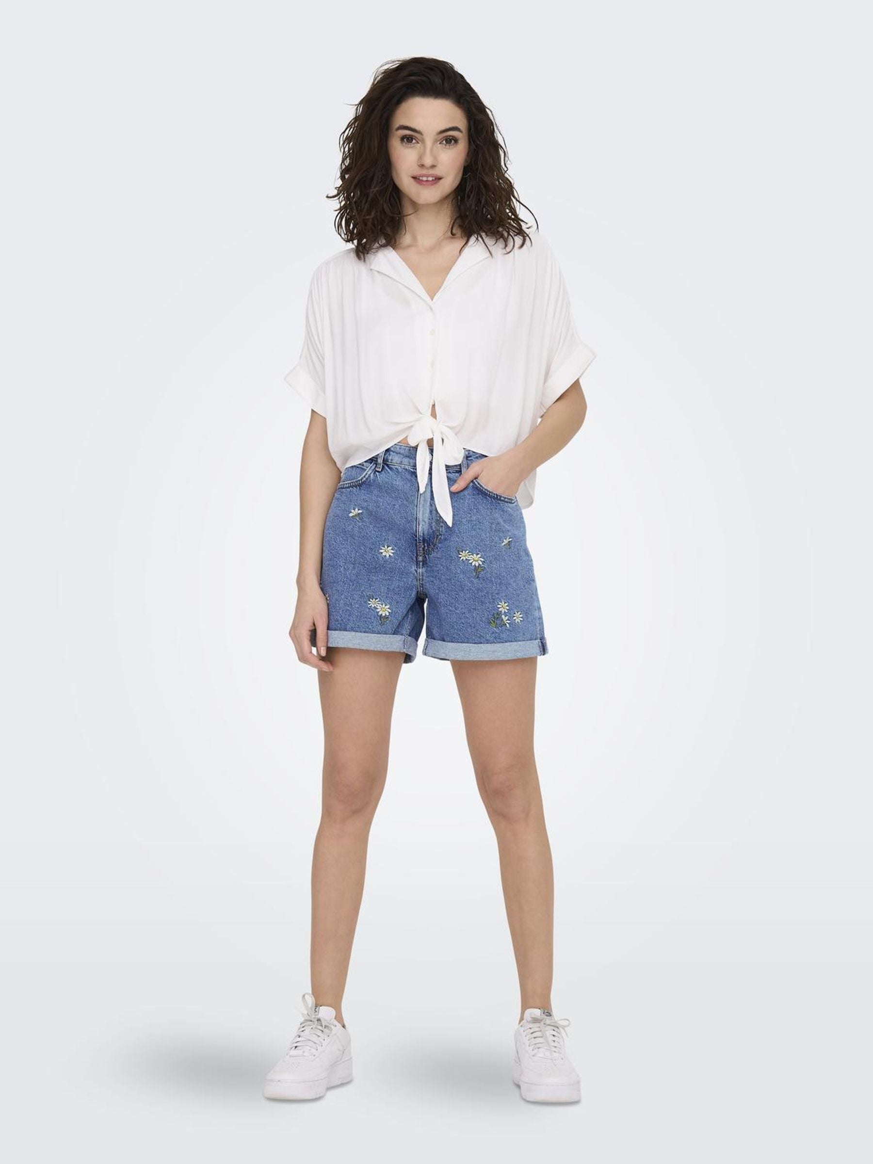 ONLPAULA LIFE S/S TIE SHIRT WVN NOOS