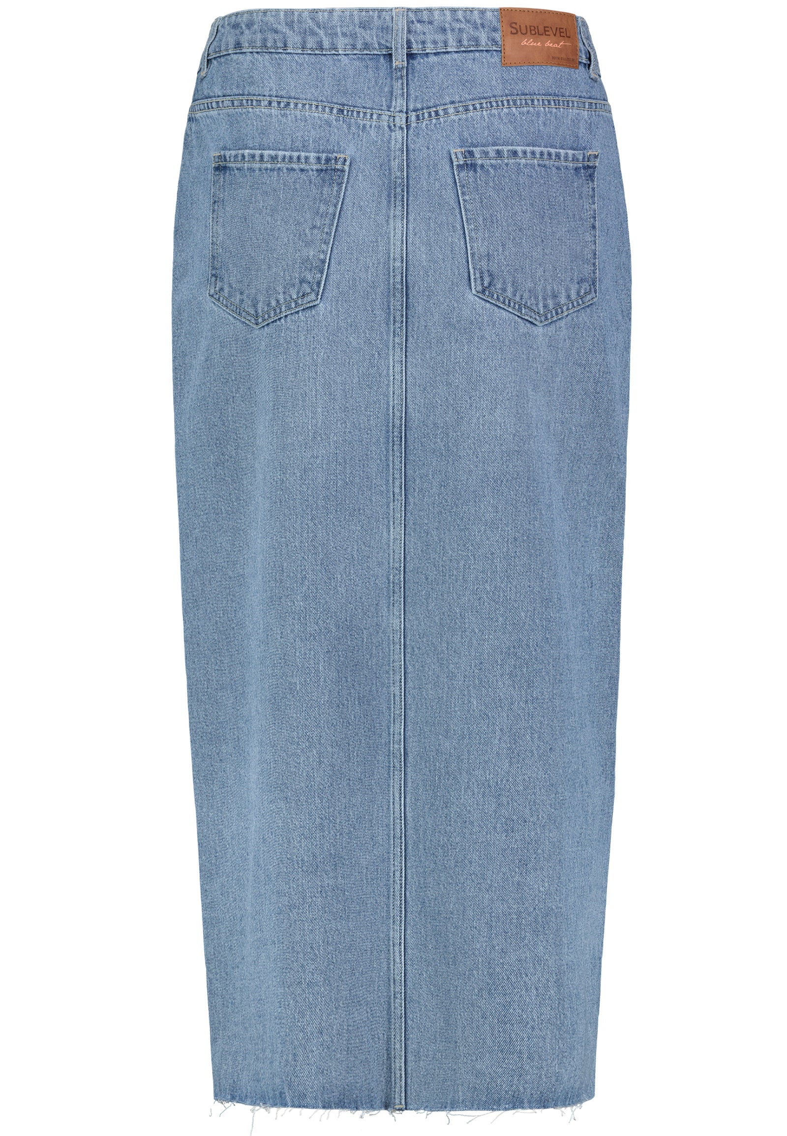 DOB Denim Maxi Rock,5-Pocket,Zipper, light blue denim L183