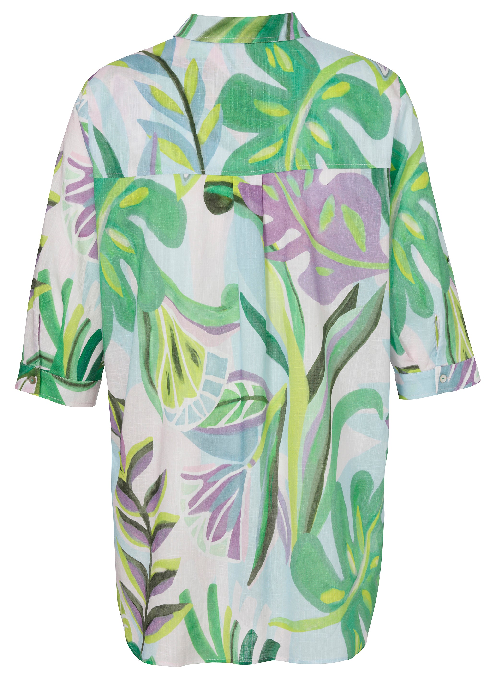 Bluse Hemdkragen 3/4 Arm Druck