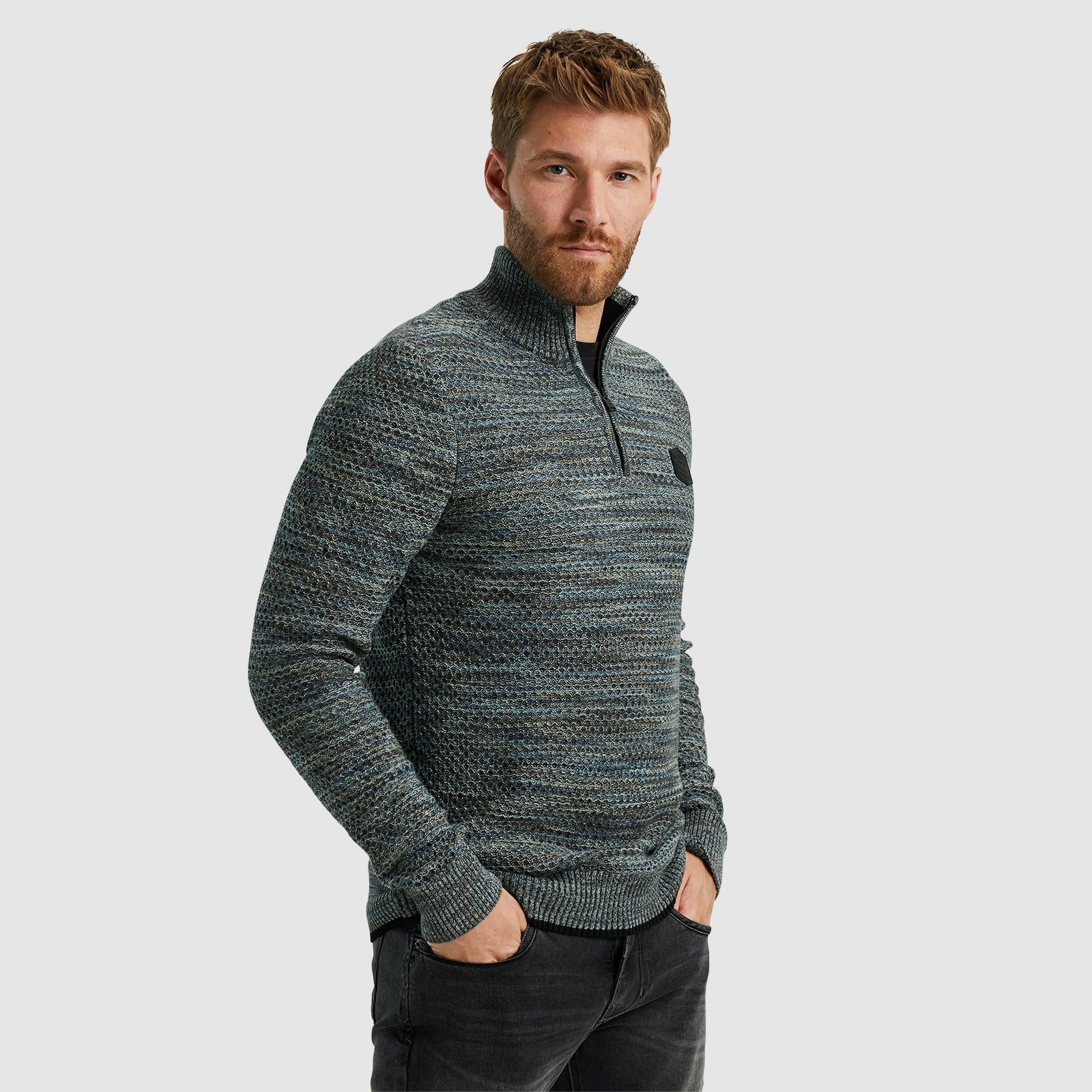 Half zip collar colormix