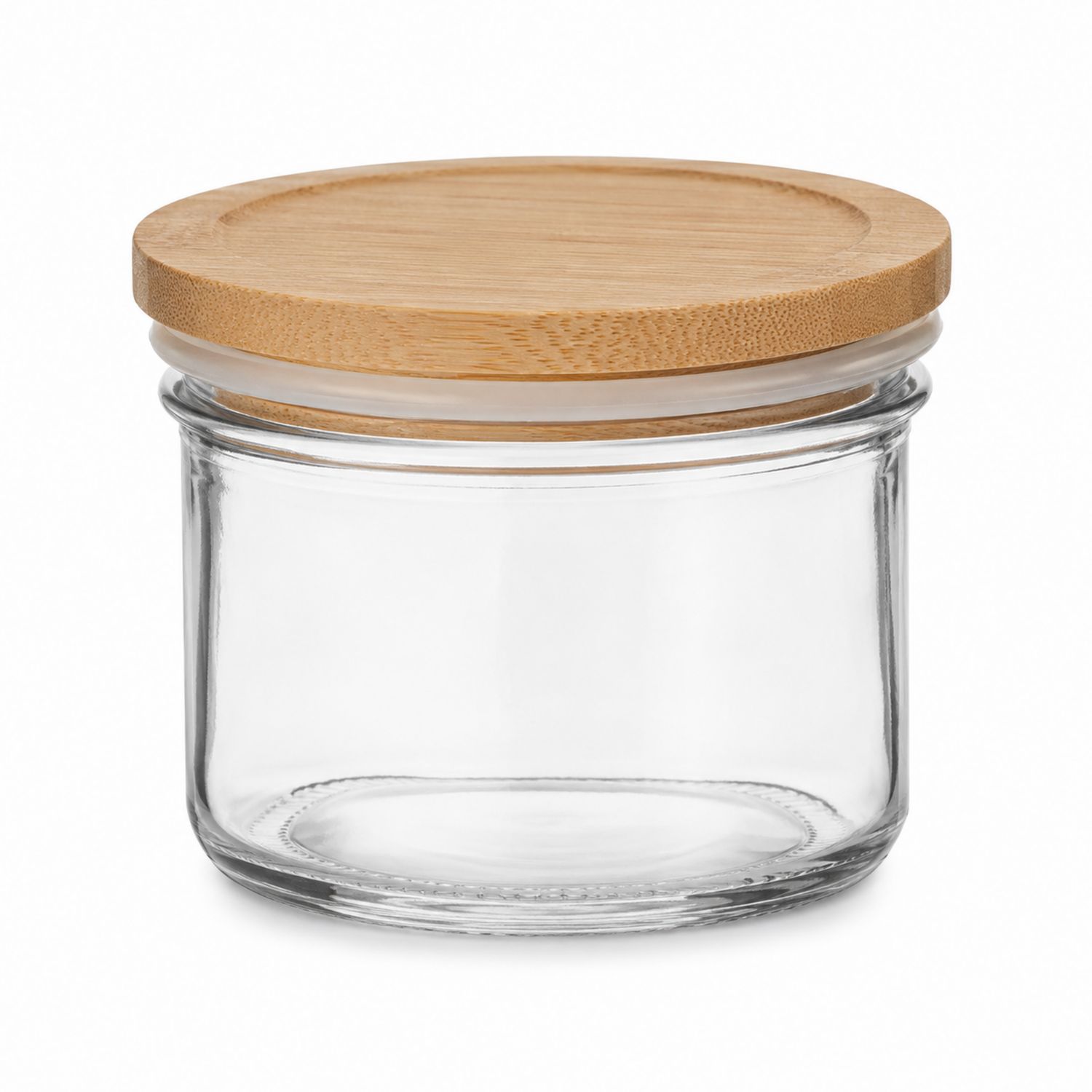 Pot en verre transparent avec couvercle en bambou hermétique 500 ml