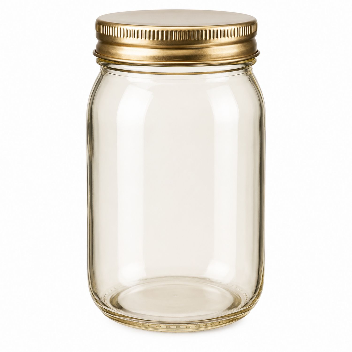 Bocal en verre transparent avec couvercle doré hermétique 1000 ml