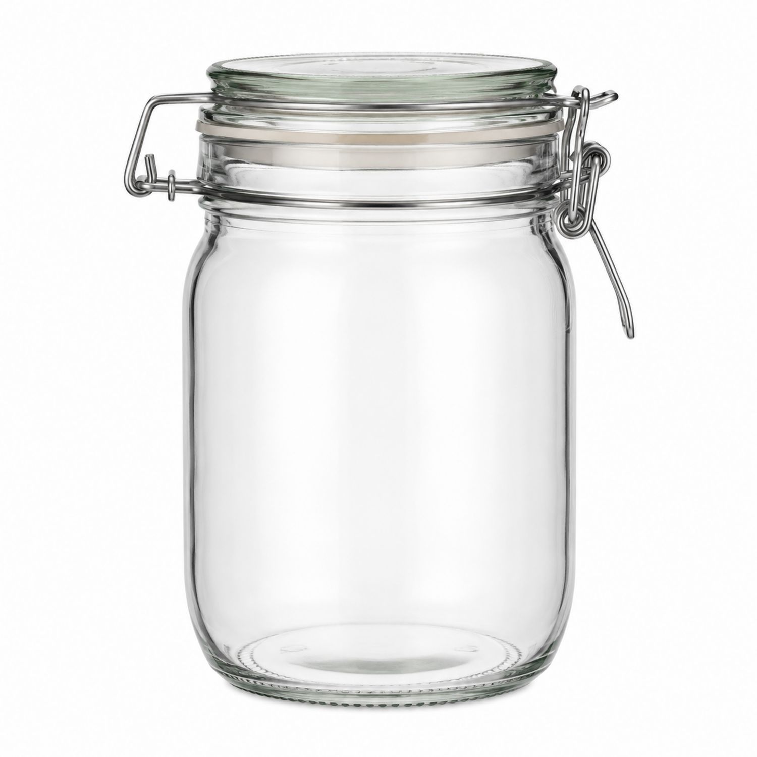 Bocal en verre hermétique 1000 ml transparent avec couvercle en métal