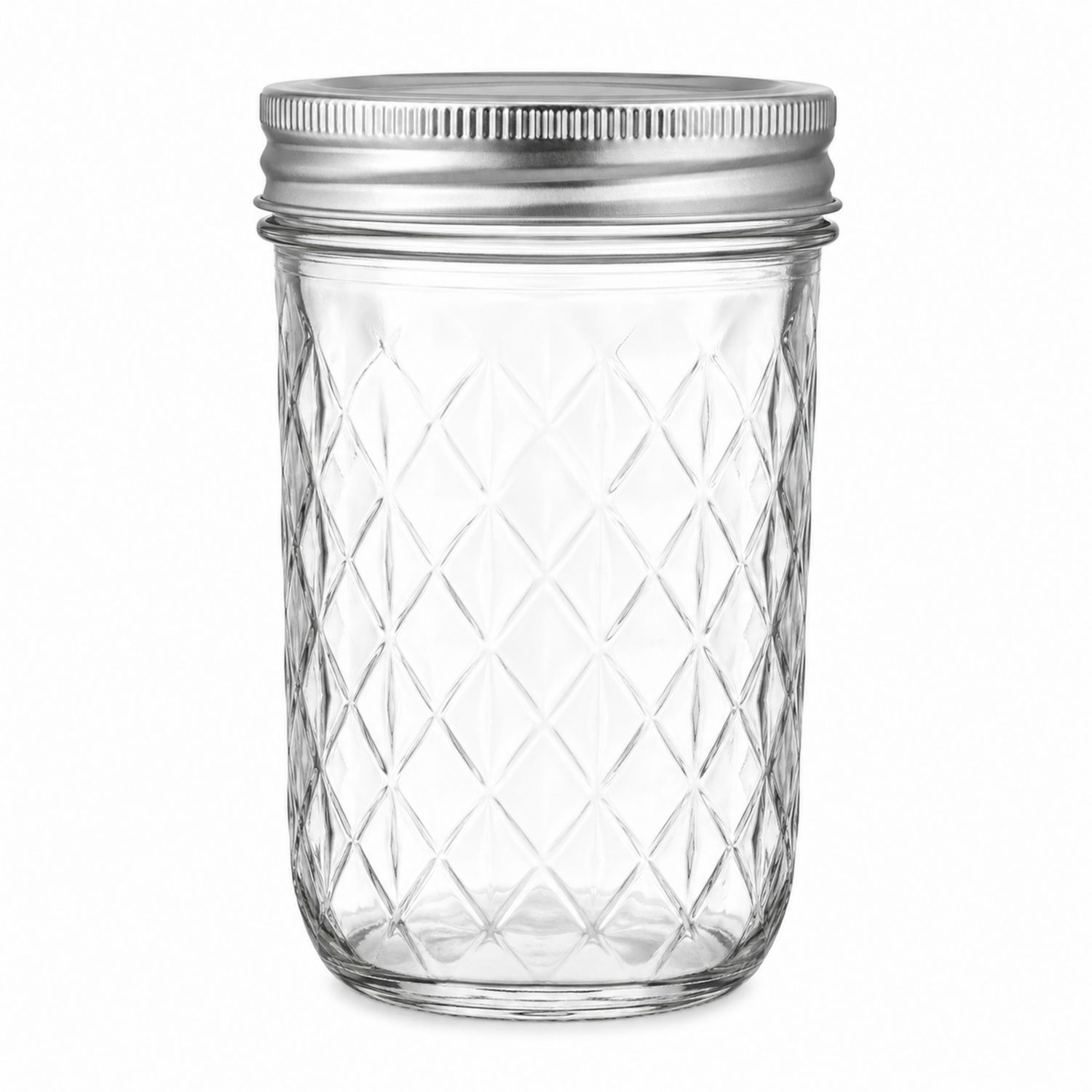 Bocal en verre transparent avec couvercle métallique, 500 ml