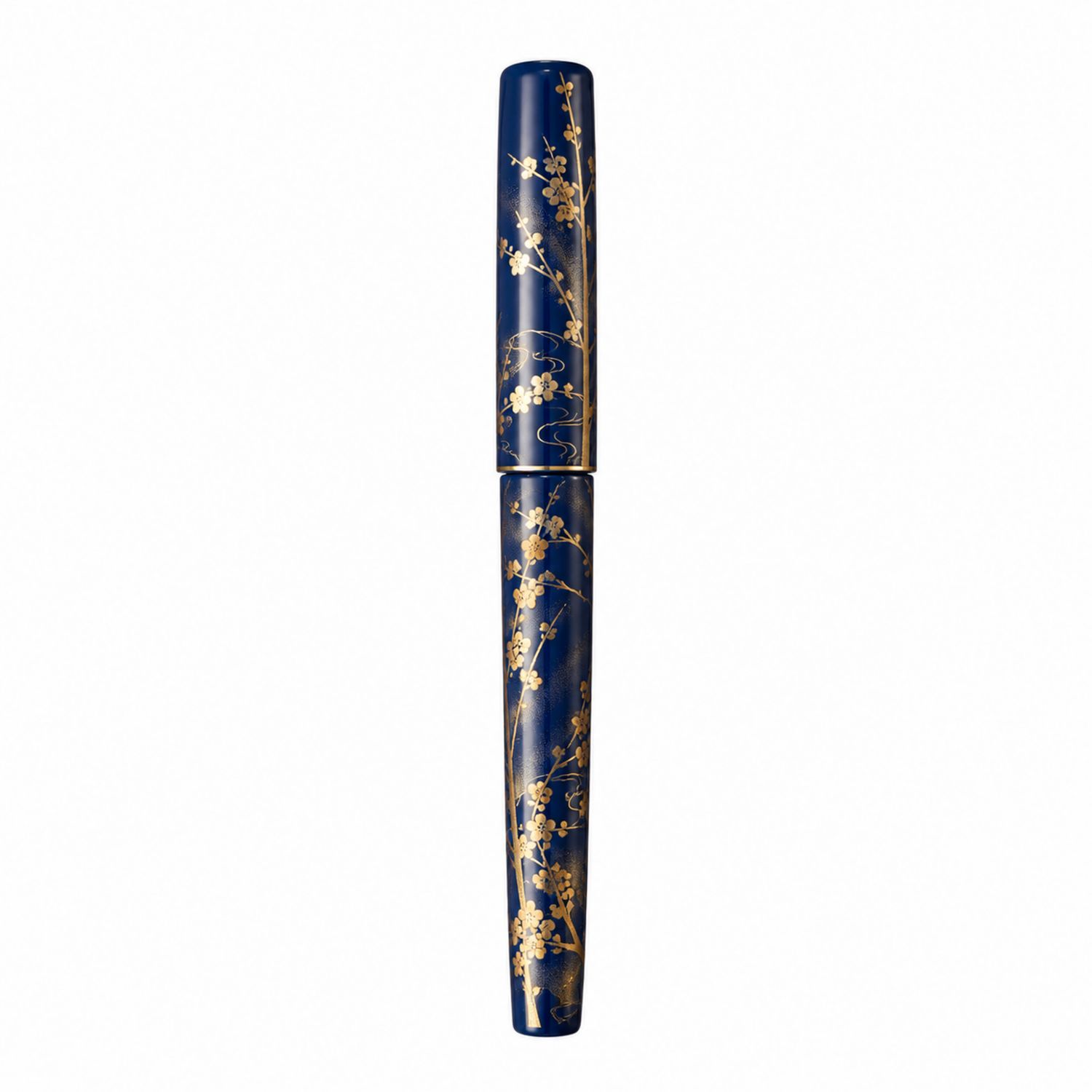 Stylo Plume Édition Limitée Bleu avec Motifs Floraux Dorés