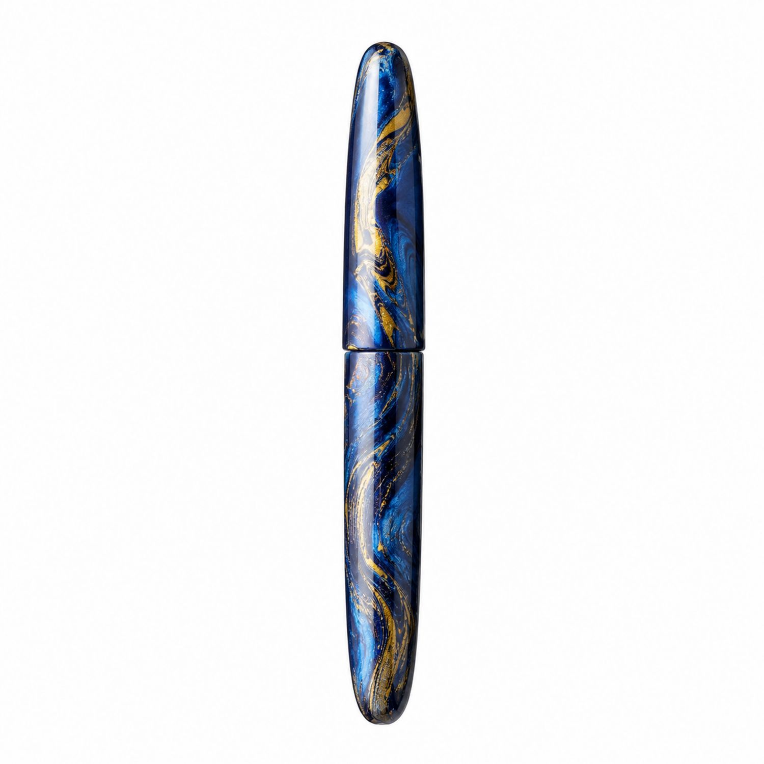 Stylo Plume Élegant Bleu Marbré Doré