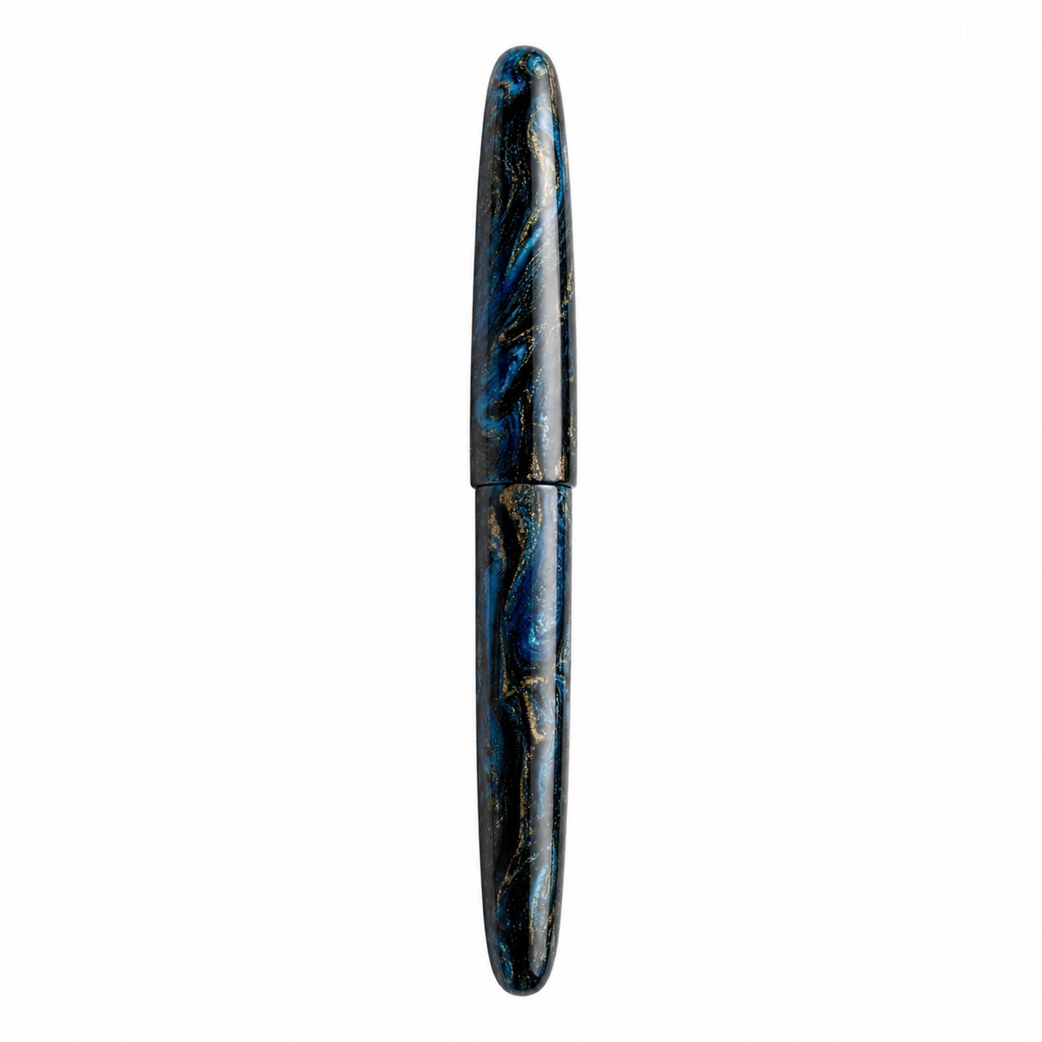 Stylo-plume marbré noir et bleu élégant