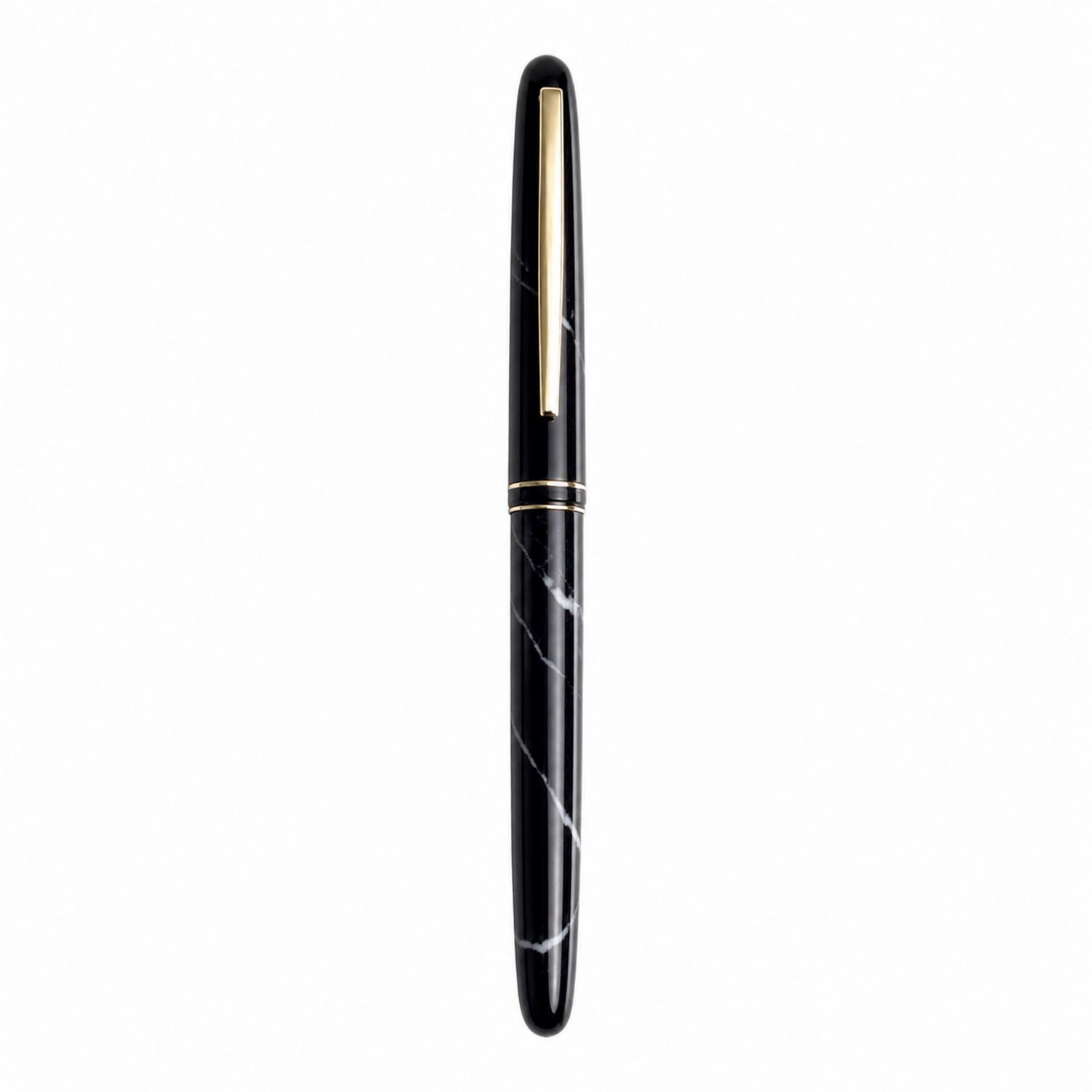 Stylo Plume Noir à Finition Marbrée