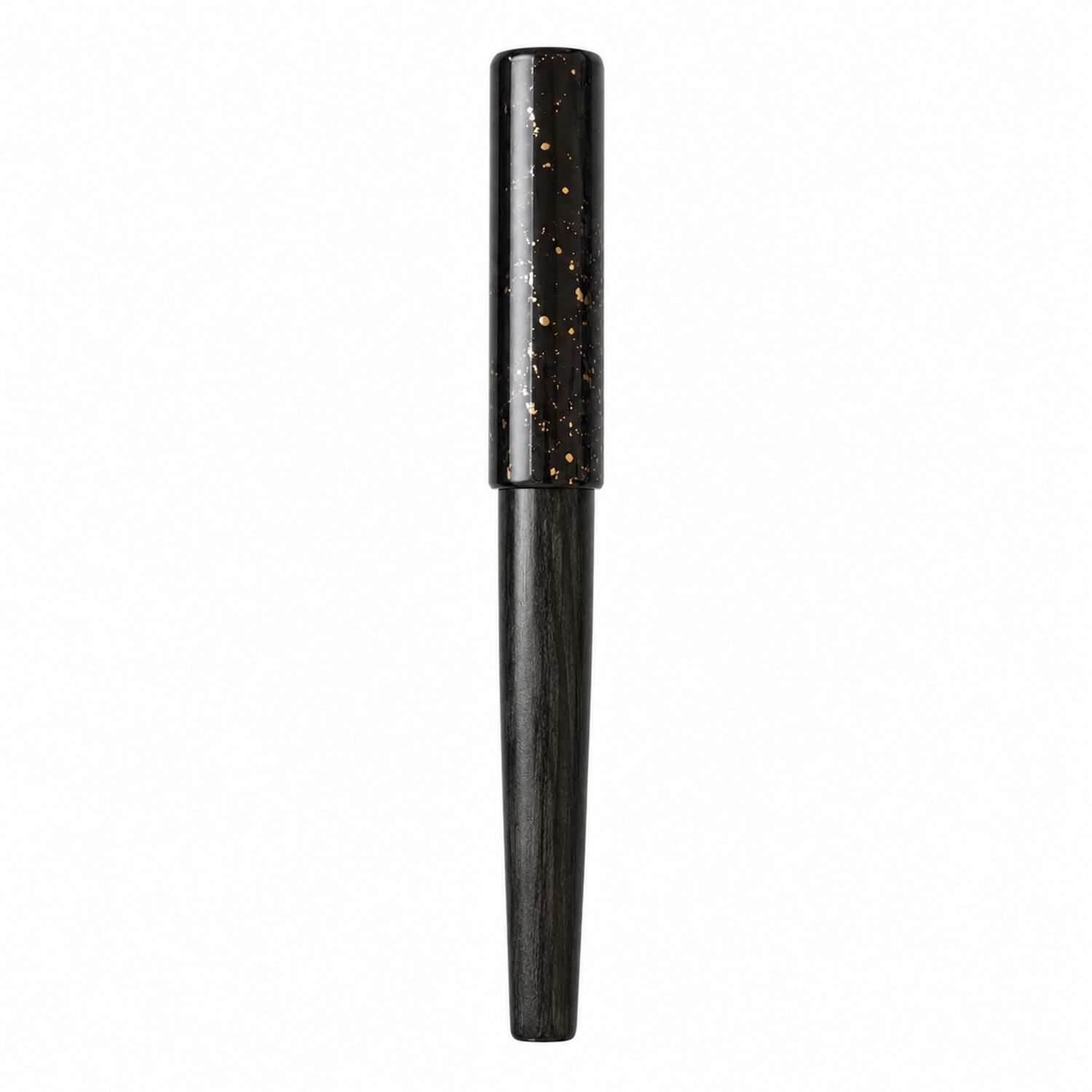 Stylo Plume Noir avec Paillettes Dorées