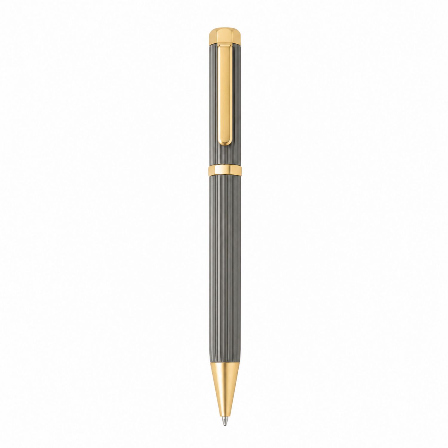 Stylo à bille noir et doré avec mécanisme rotatif