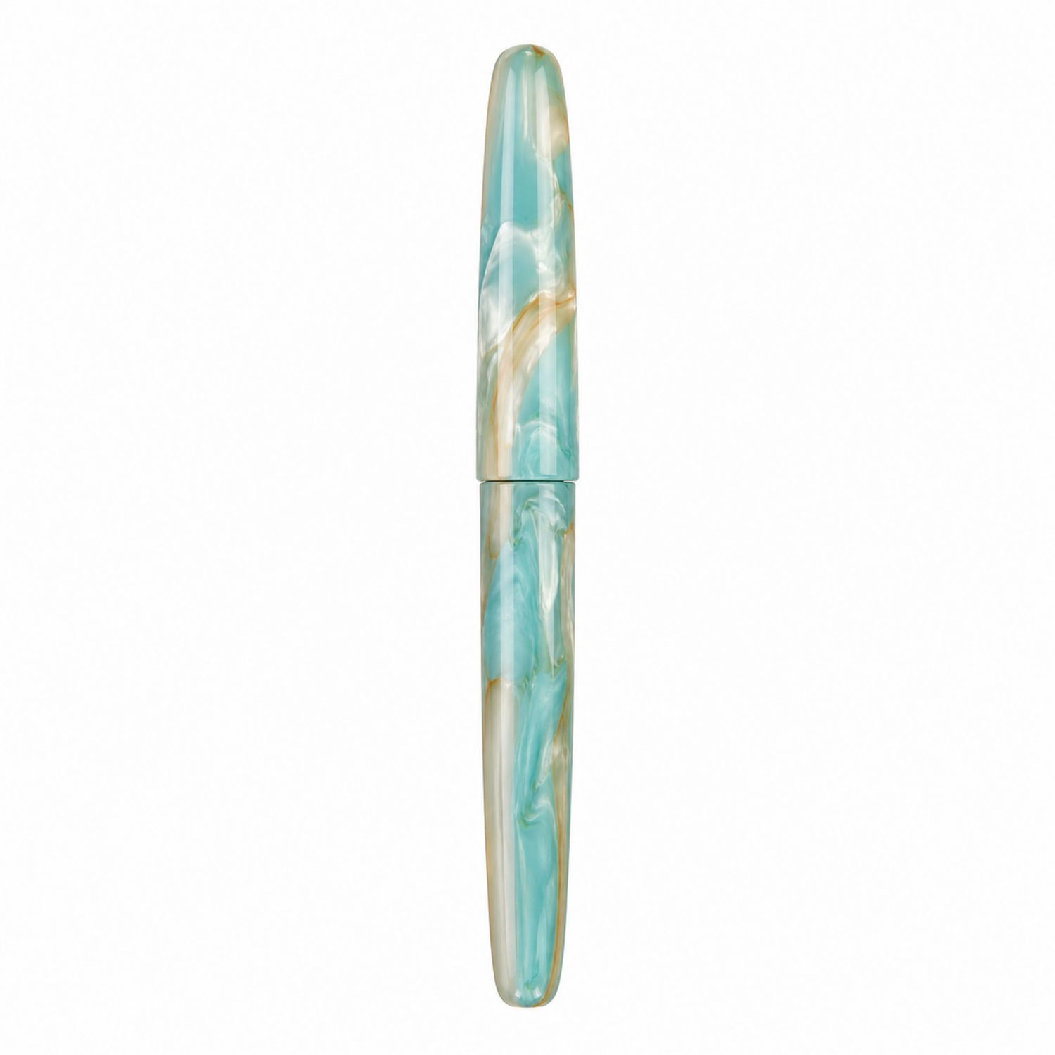 Stylo Plume Marbré Bleu et Blanc Élegant