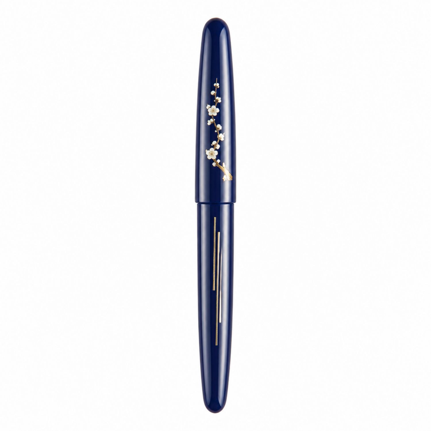 Stylo Plume Bleu avec Décor Floral
