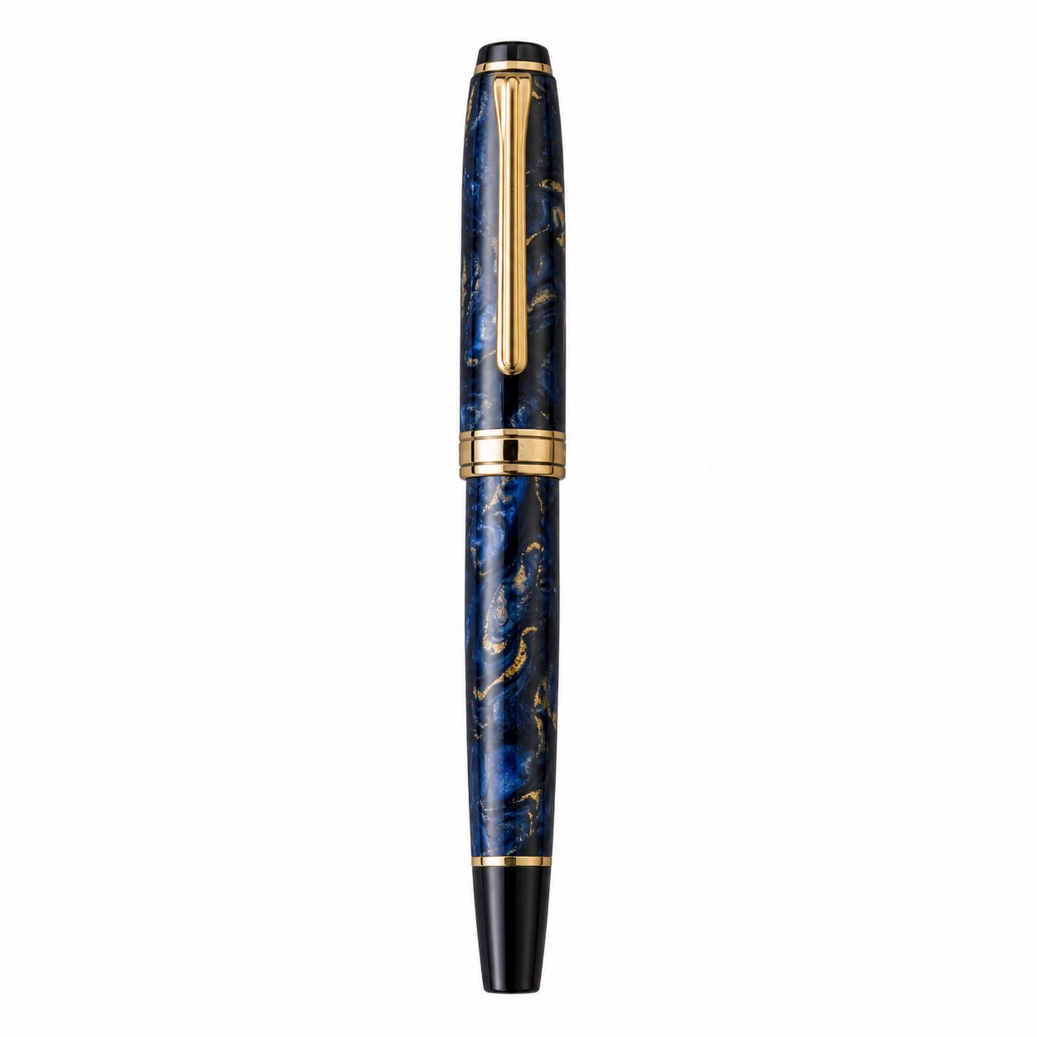 Stylo Plume Marbré Bleu et Doré