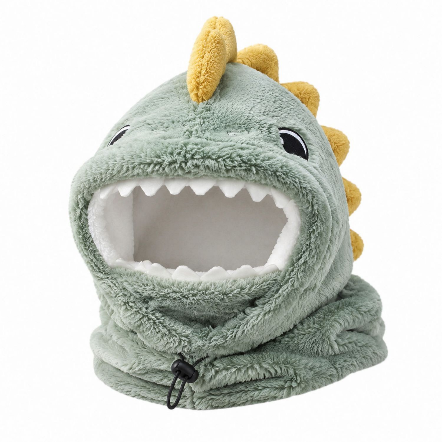 Cuello Bufanda Dinosaurio Verde con Detalles Amarillos Ajustable