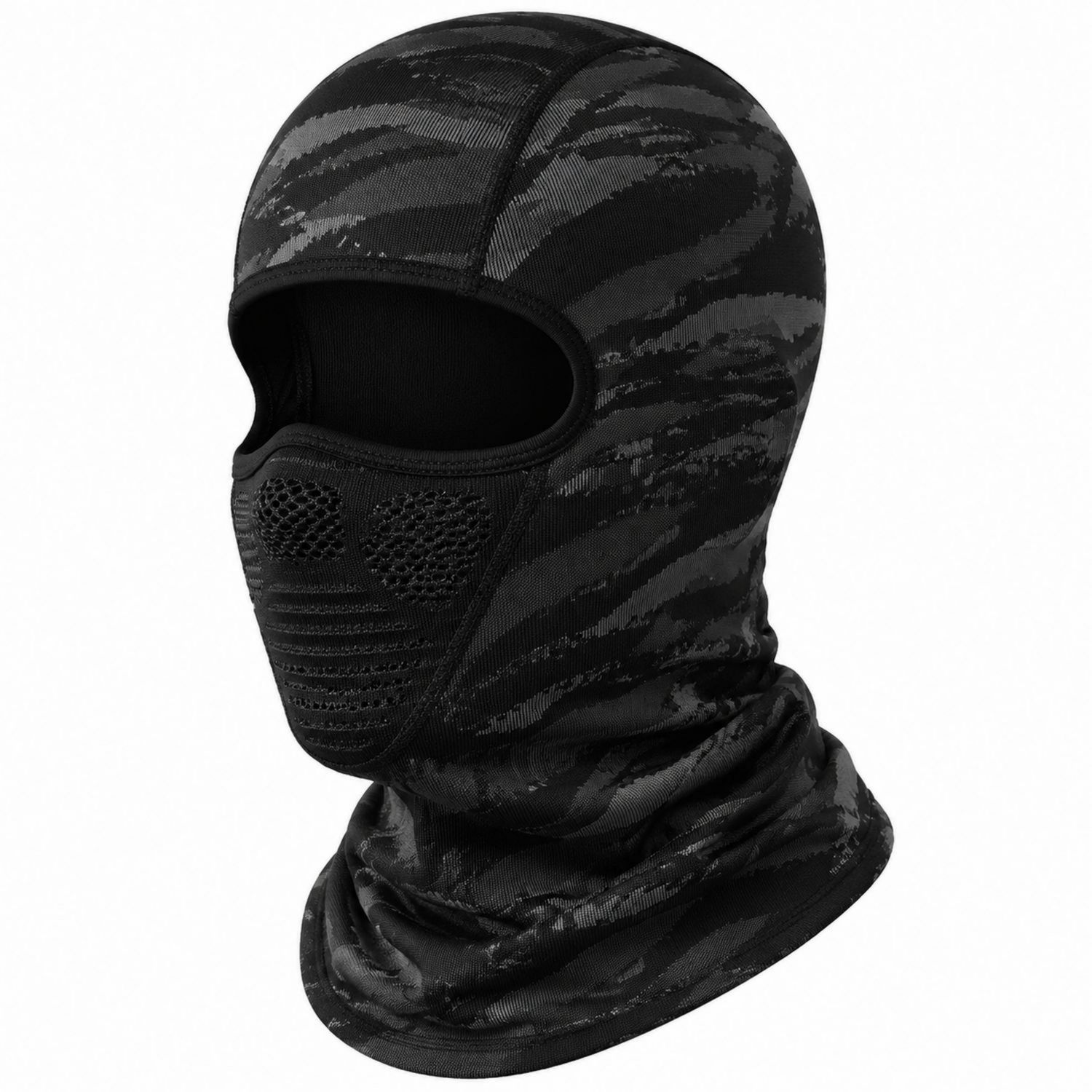 Pasamontañas térmico camuflaje negro multifuncional