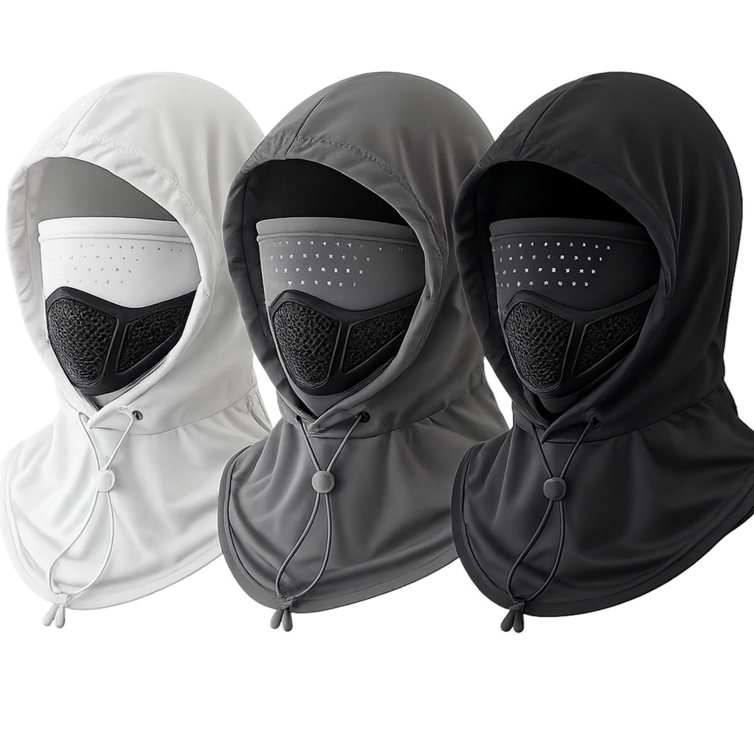 Capucha Protectora Deportiva con Máscara Desmontable Blanco/Gris/Negro