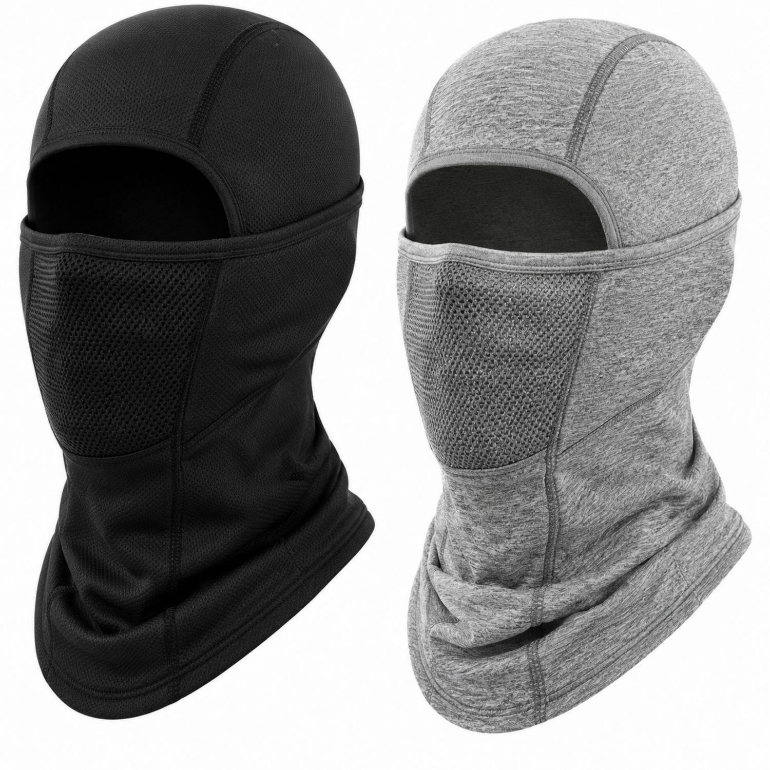 Pasamontañas Balaclava Transpirable para Deportes al Aire Libre Unisex Negro y Gris