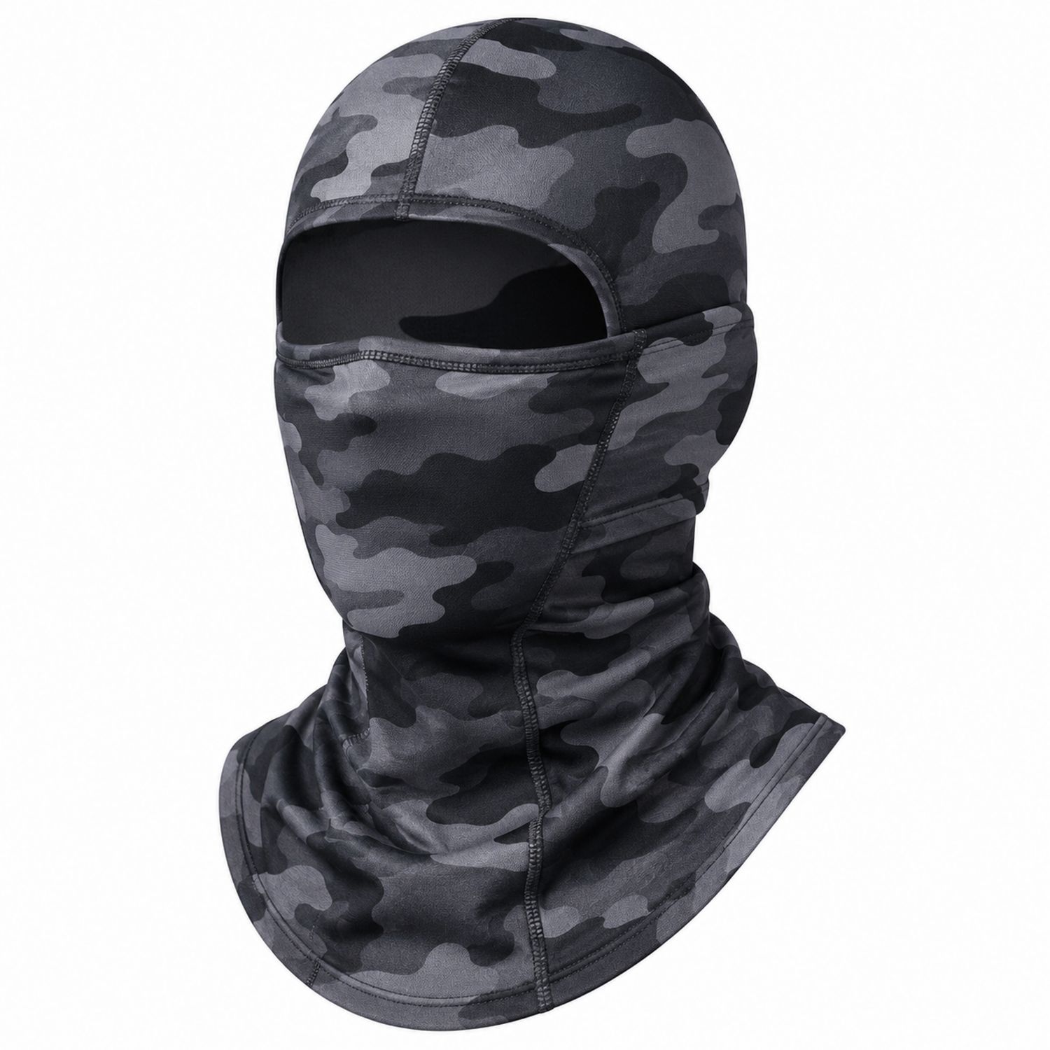 Pasamontañas Completo de Camuflaje Gris para Actividades al Aire Libre