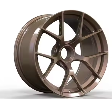 New Design Chinese OEM 18 19 20 21 Inch 5*112 5*114.3 Five Spokes Bronze Aluminum Alloy 2 Pieces Forged Wheels