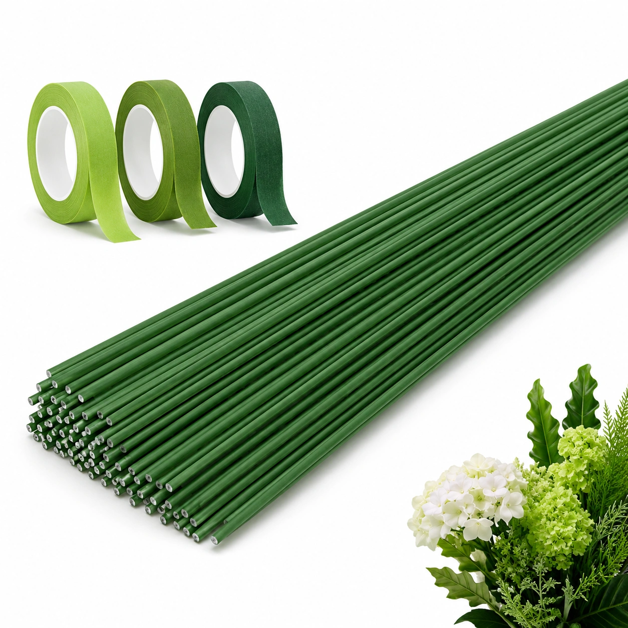 Floristendraht Gruen 50 Stueck-taverohome