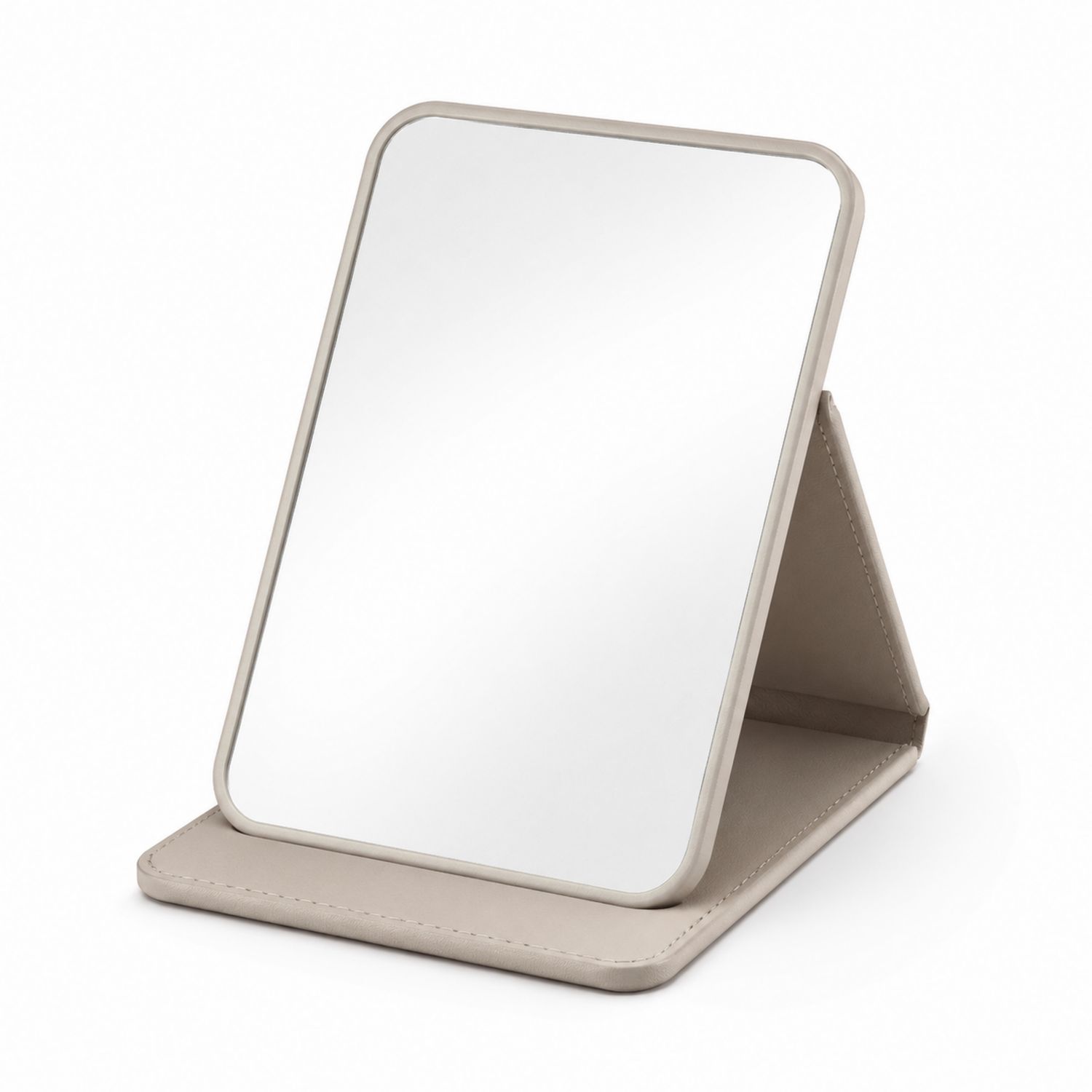 Espejo de Maquillaje Portátil Plegable de Viaje Beige