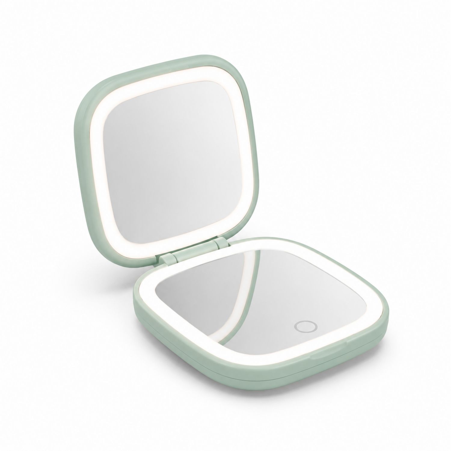 Espejo de Maquillaje Portátil con Luz LED Verde