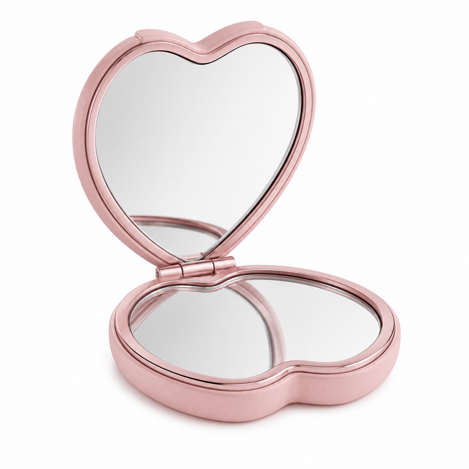 Espejo de Bolsillo Corazón Doble Lado Rosa