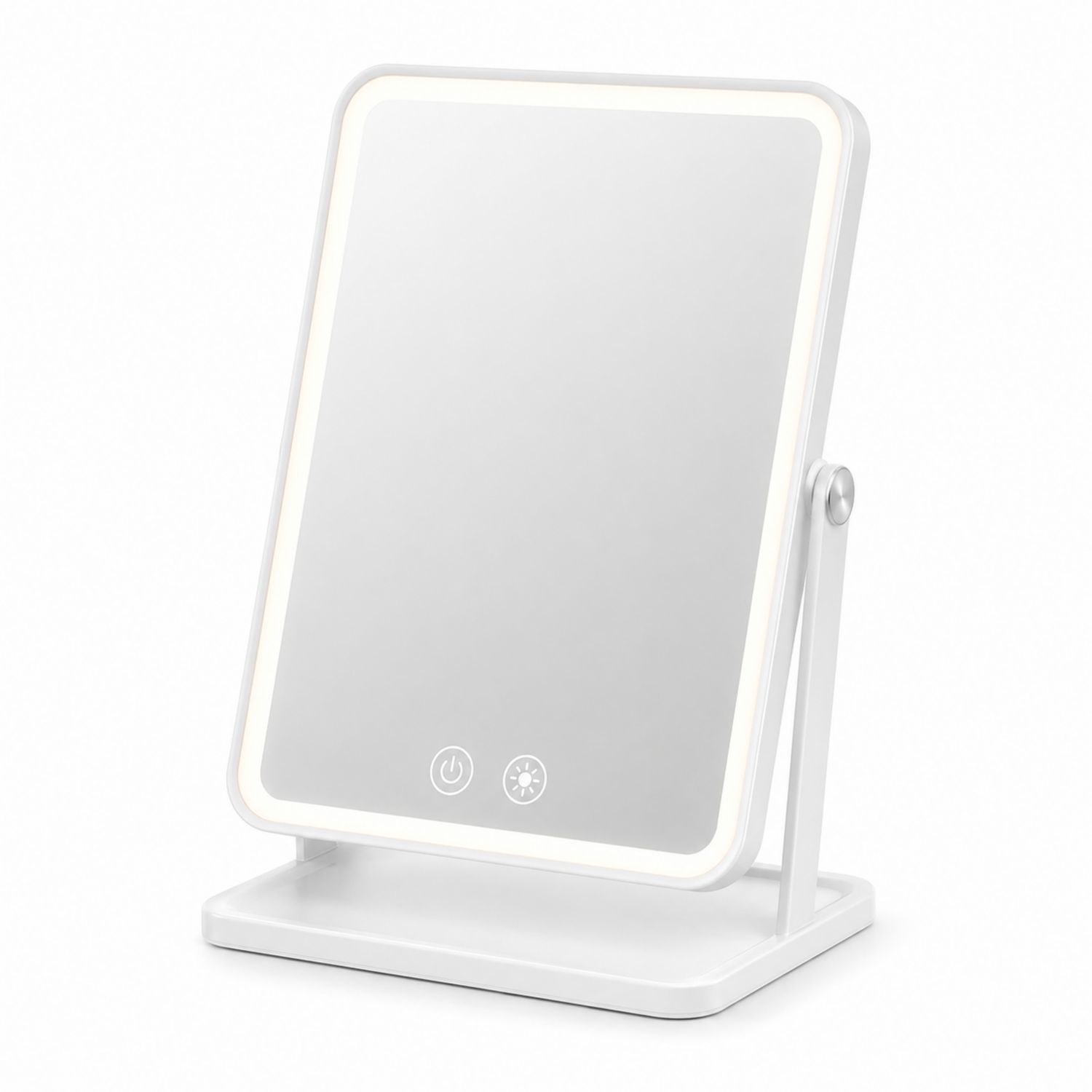 Espejo de maquillaje LED ajustable blanco con control táctil