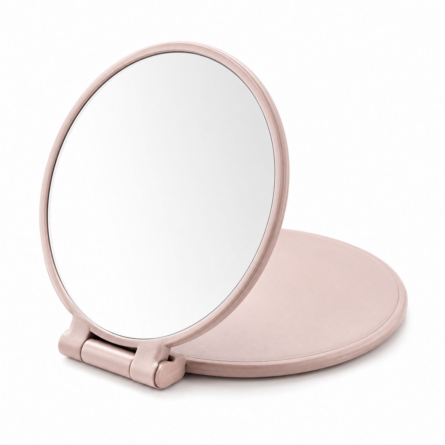 Espejo de Maquillaje Redondo Plegable en Rosa