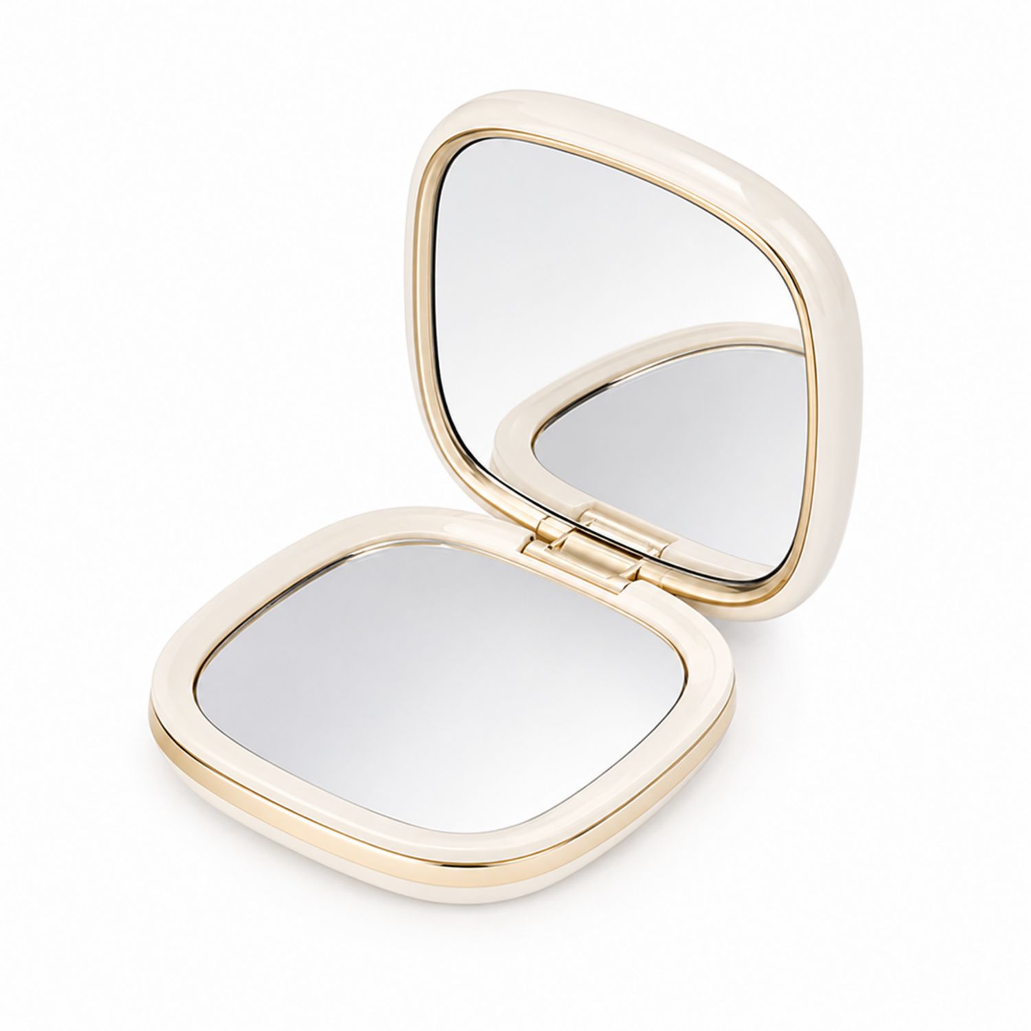 Espejo de Bolsillo Plegable Cuadrado Beige