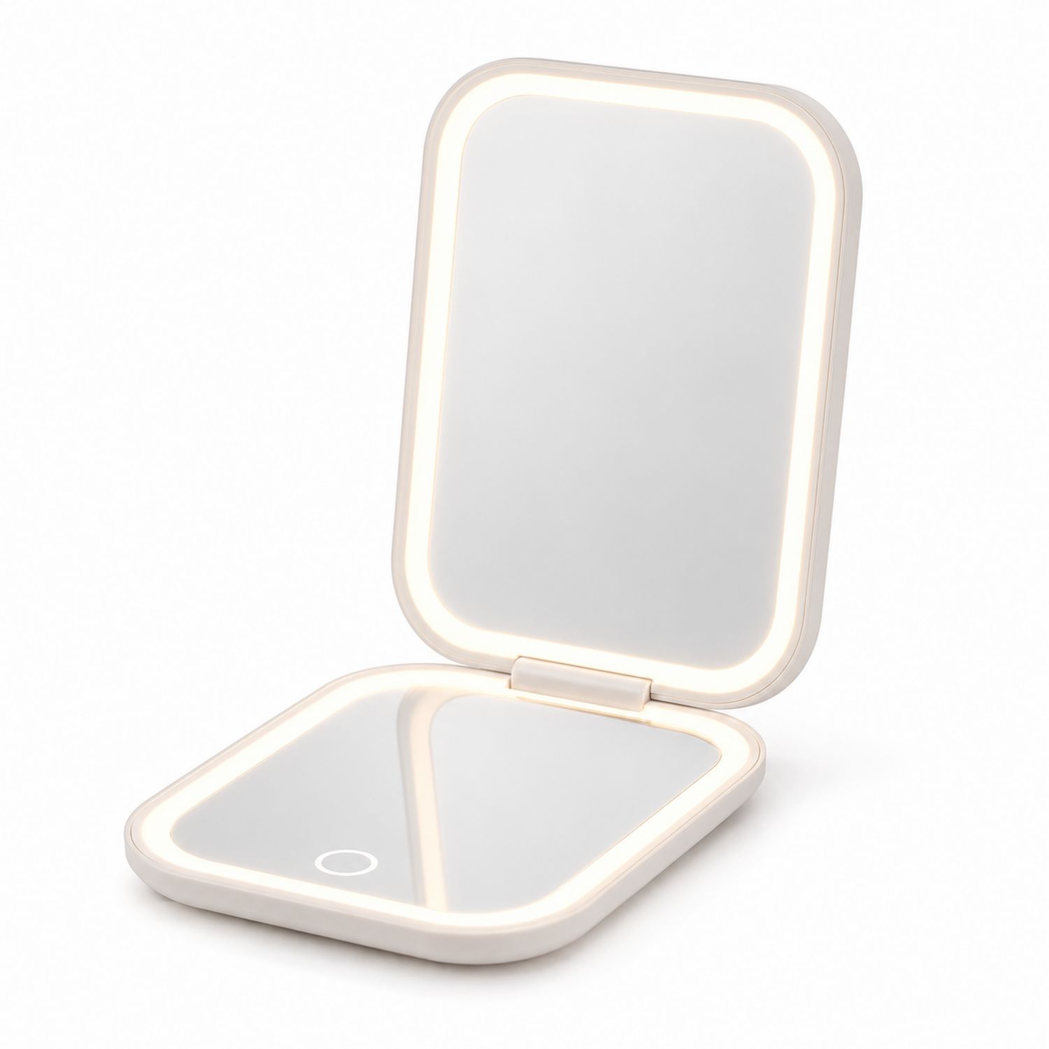 Espejo Compacto con Luz LED Portátil Blanco