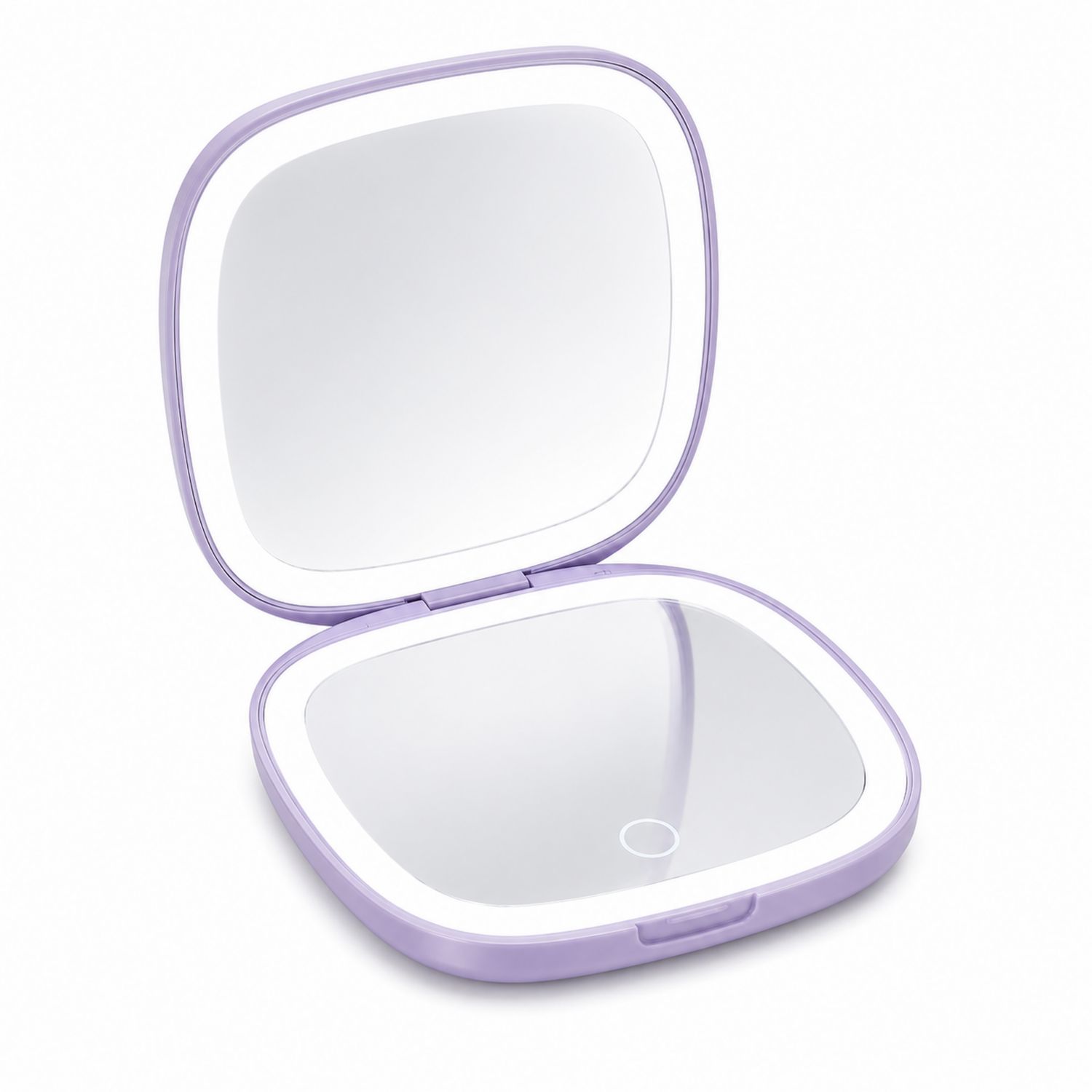Espejo de Maquillaje Compacto con Luz LED Púrpura