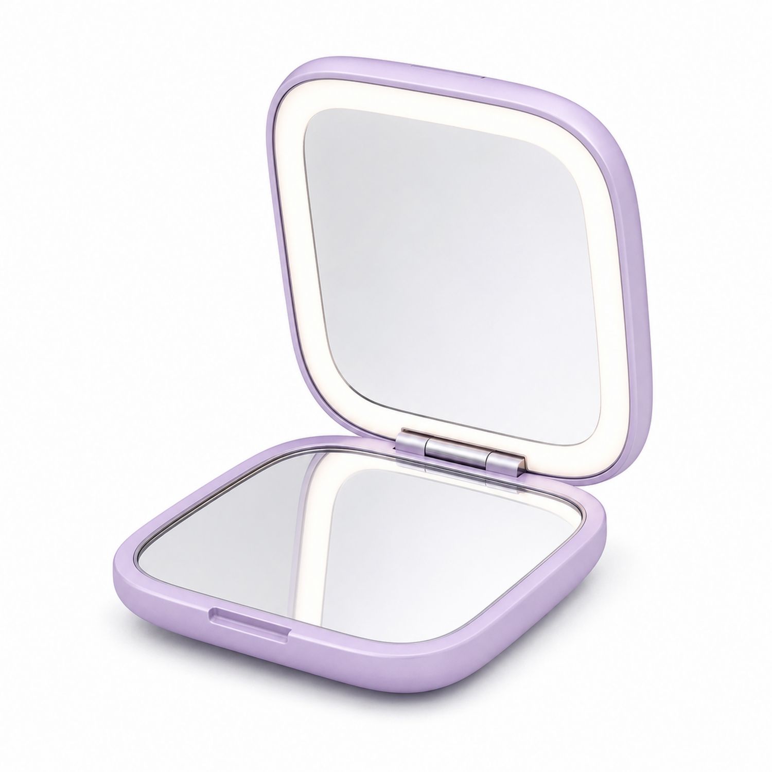 Espejo compacto LED portátil color lila