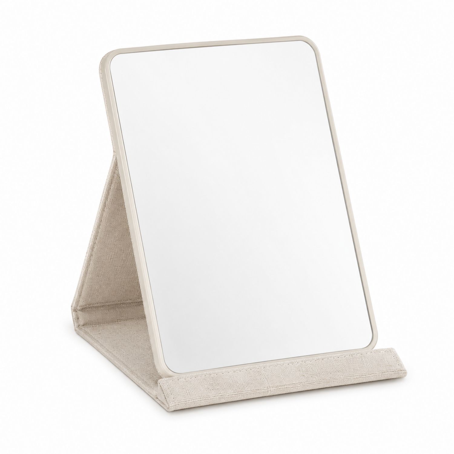 Espejo de Maquillaje Portátil Beige Compacto y Plegable