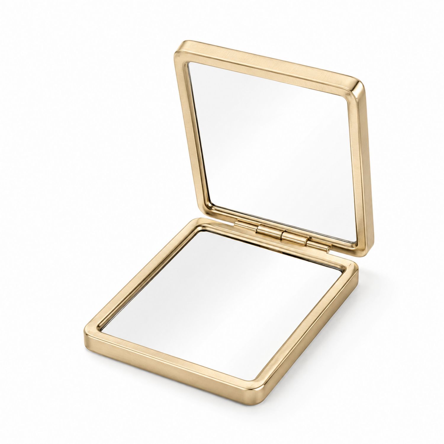Espejo Compacto Cuadrado Dorado para Retoques