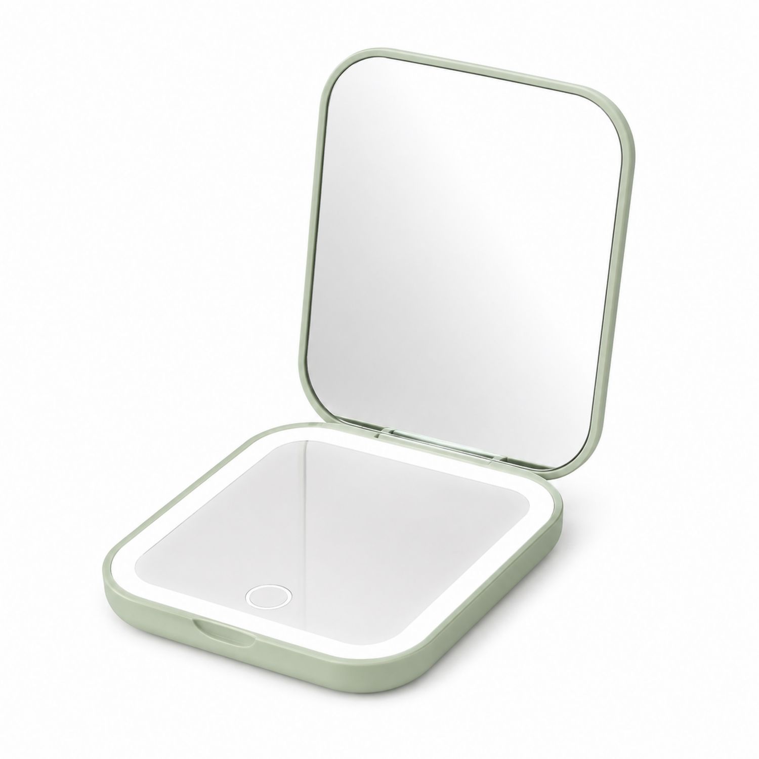 Espejo Compacto con Luz LED y Diseño Plegable Verde